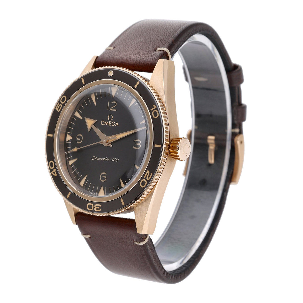 Omega Seamaster 300 234.92.41.21.10.001 with brown dial dial and 9ct gold case - product image 4