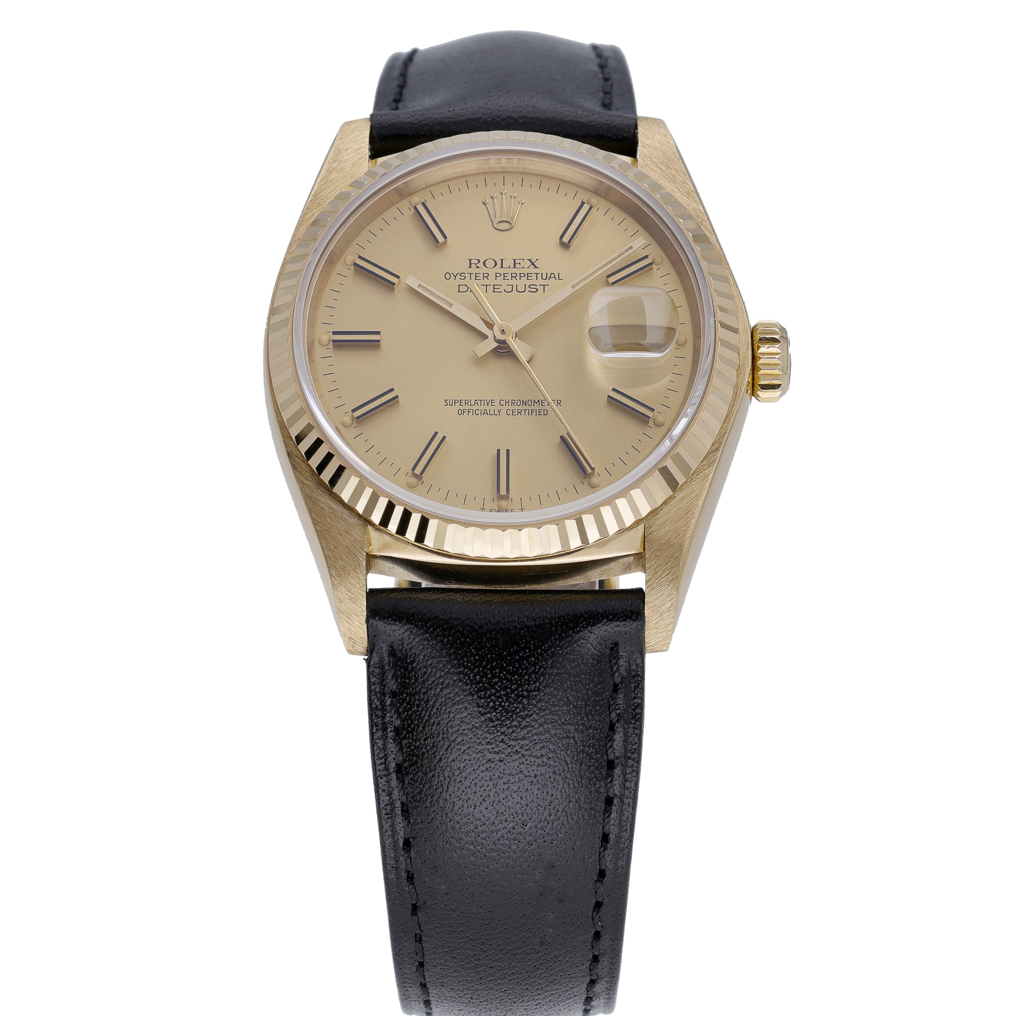 Rolex Datejust 16018 with champagne dial and 18ct yellow gold case - product image 2