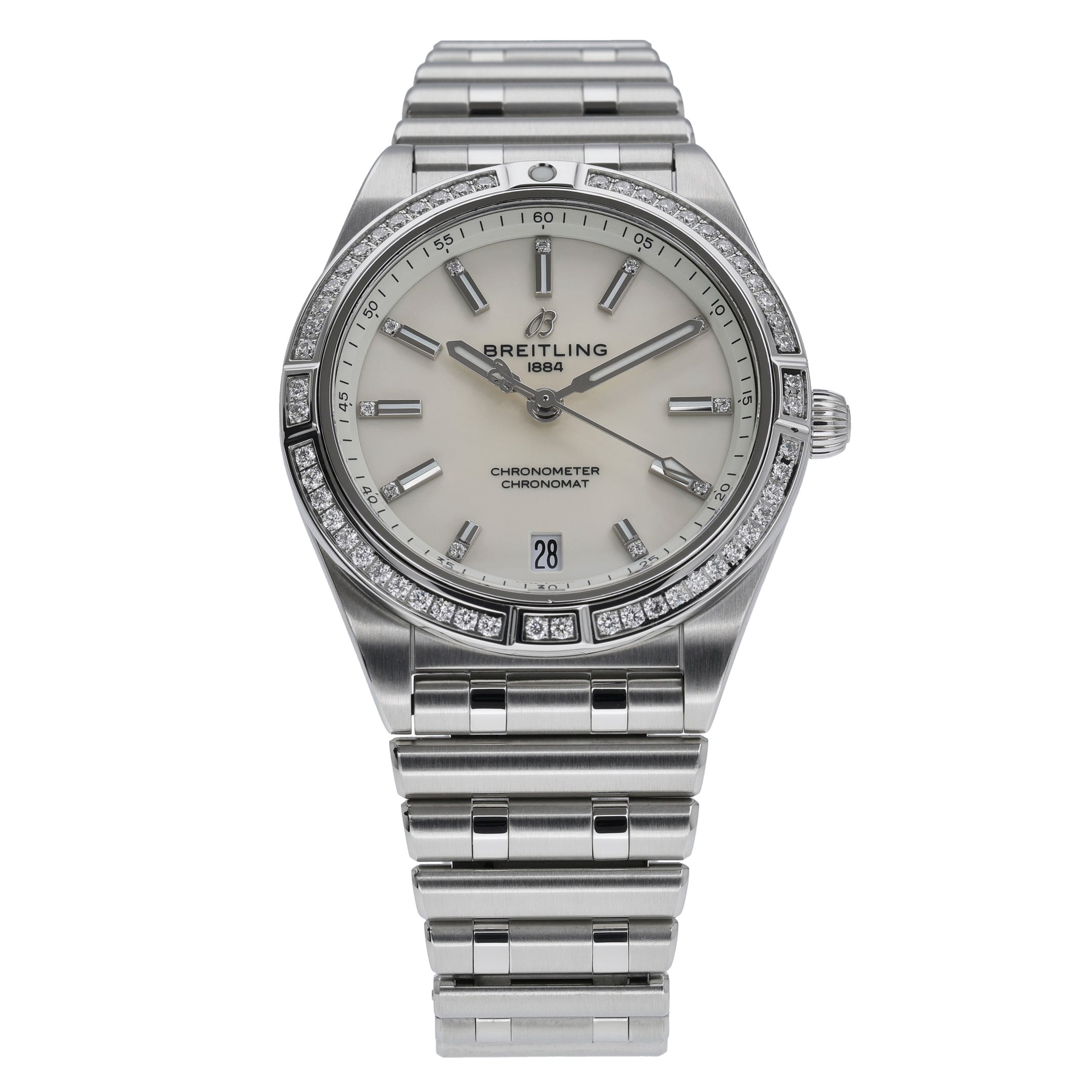 Breitling Chronomat 36 A10380 with white dial and steel case - product image 3