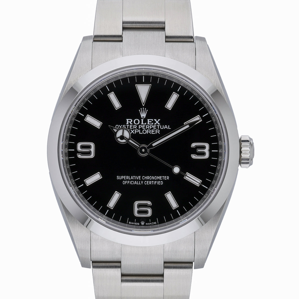 Rolex Explorer 124270 with black dial and oystersteel case