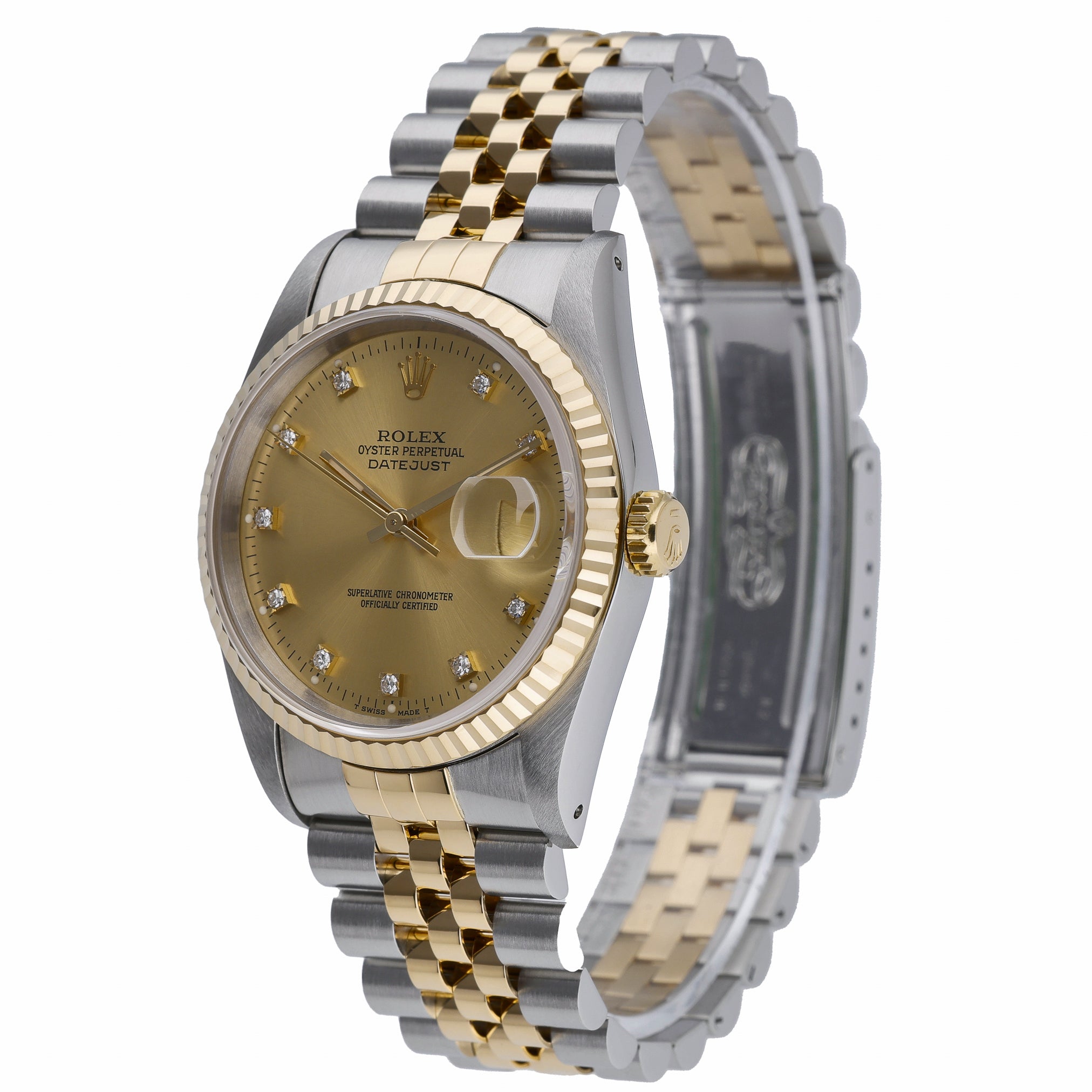 Rolex Datejust 16233 with champagne dial and steel & yellow gold case - product image 3
