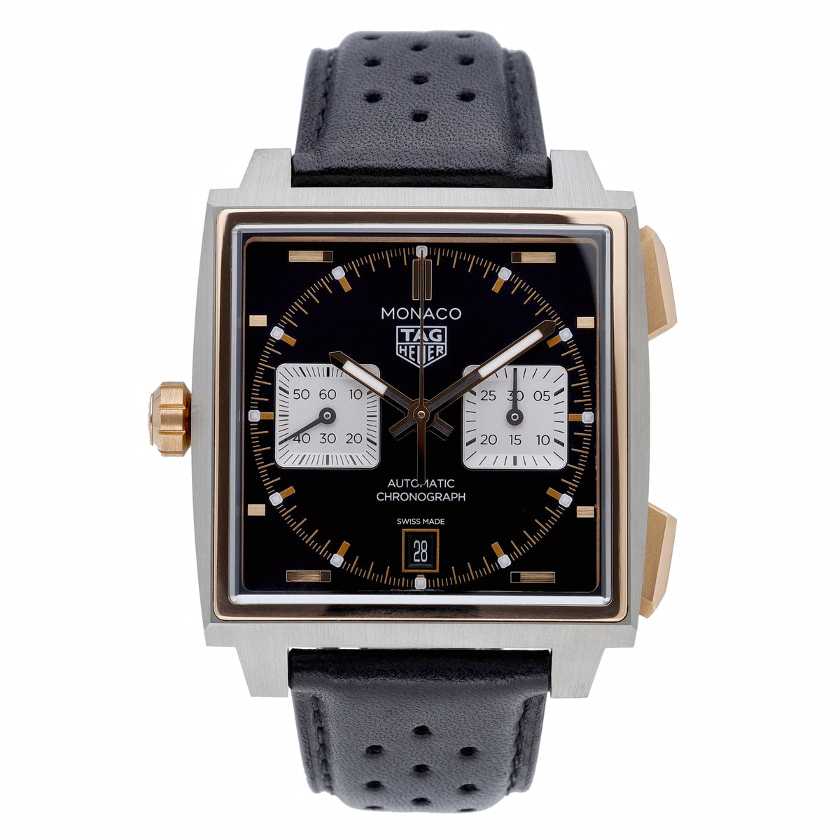 Tag Heuer Monaco CDW2150. FC8360 with black dial and steel & rose gold case - product image 2