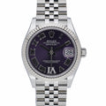 Rolex Datejust 31 278274 with aubergine set with diamonds dial and steel & white gold case