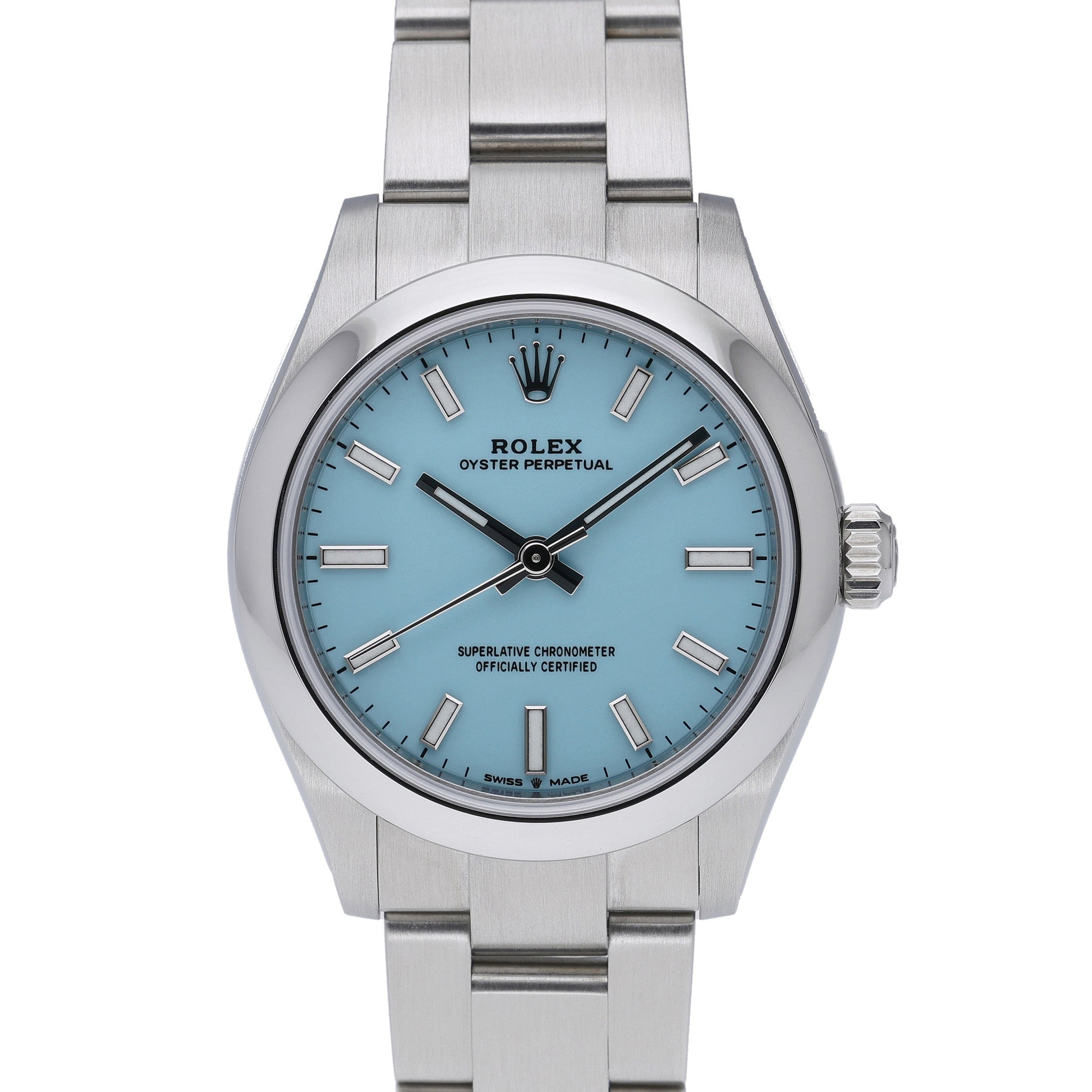 Rolex Oyster Perpetual 277200 with tiffany blue dial and oystersteel case