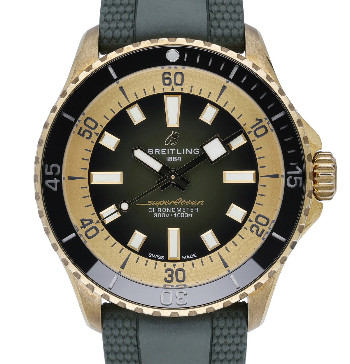 Breitling Superocean N17375 with green dial and bronze case