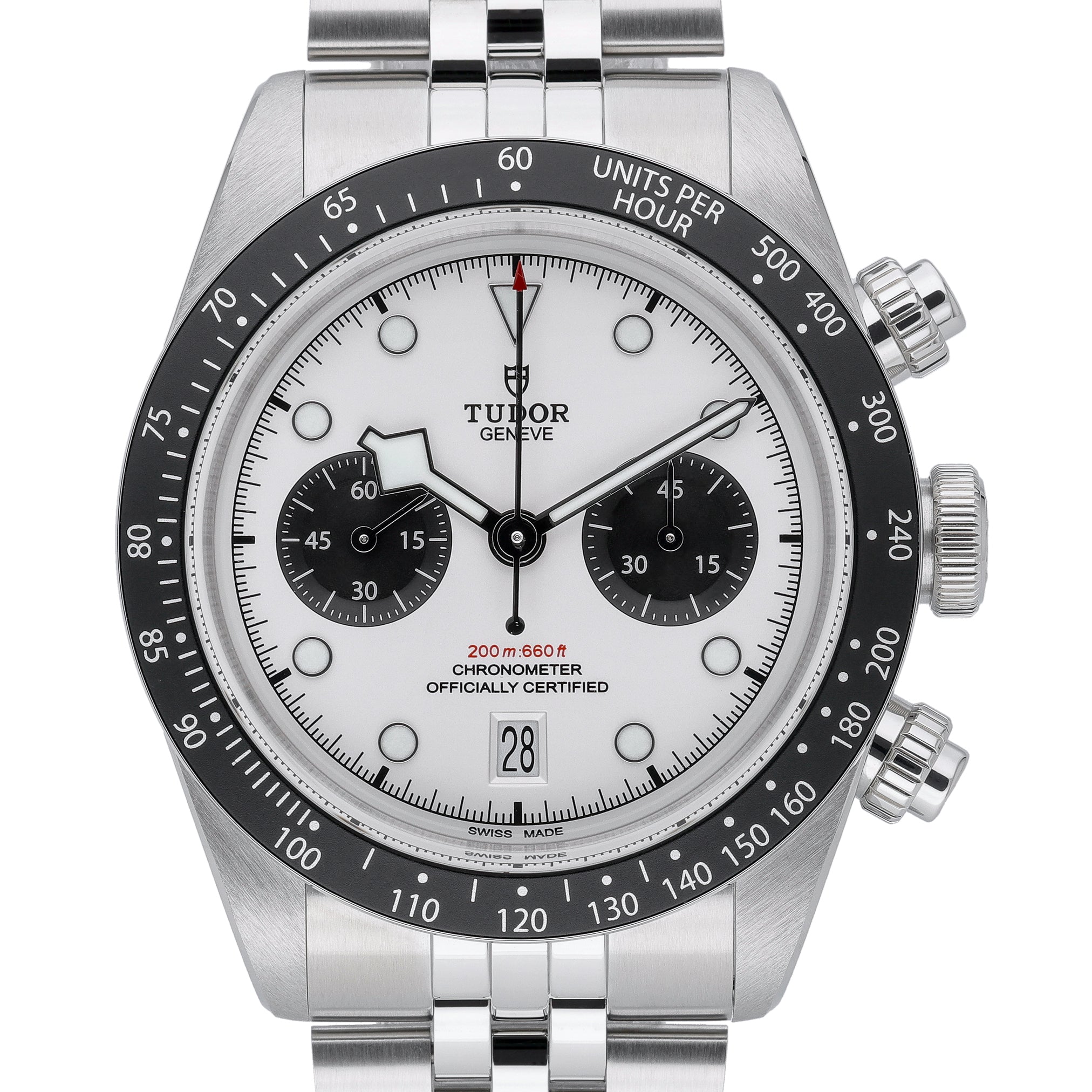 Tudor Black Bay GMT 79360N with white dial and steel case