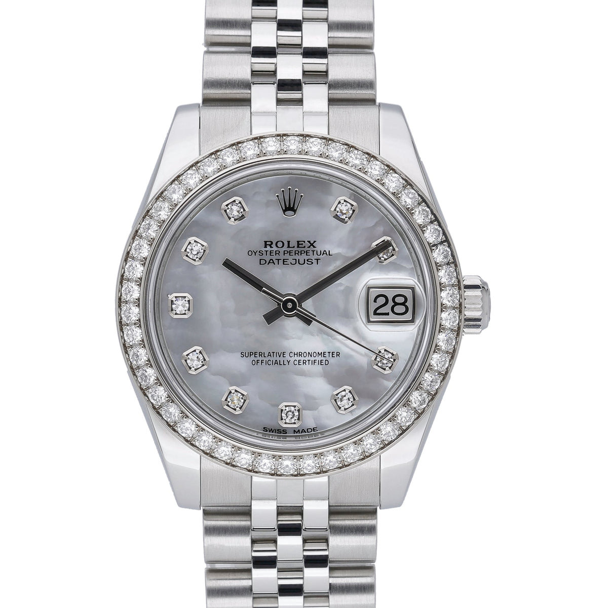 Rolex Datejust 178384 with mop diamond dial dial and oystersteel case