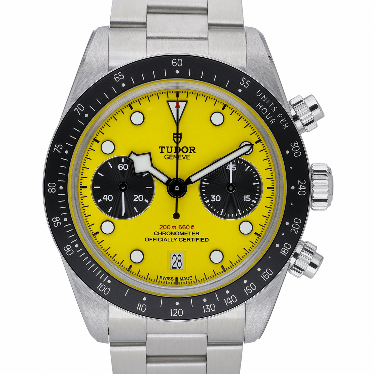 Tudor Bumble Bee 79310N with yellow dial and steel case