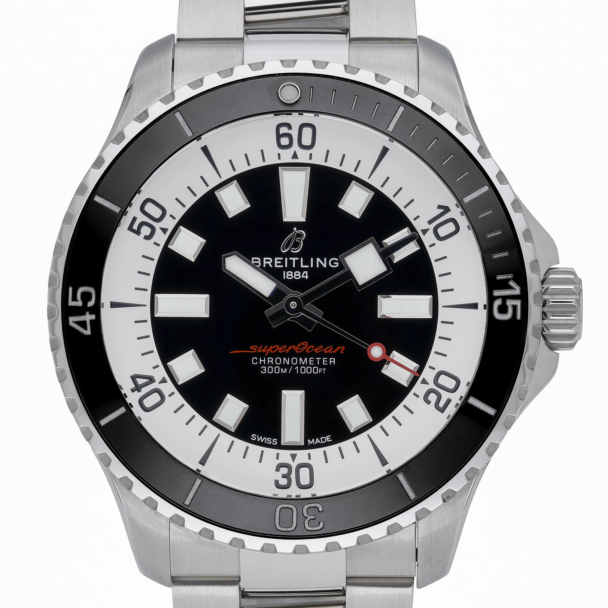Breitling Superocean Automatic 44 A17376 with black dial and steel case
