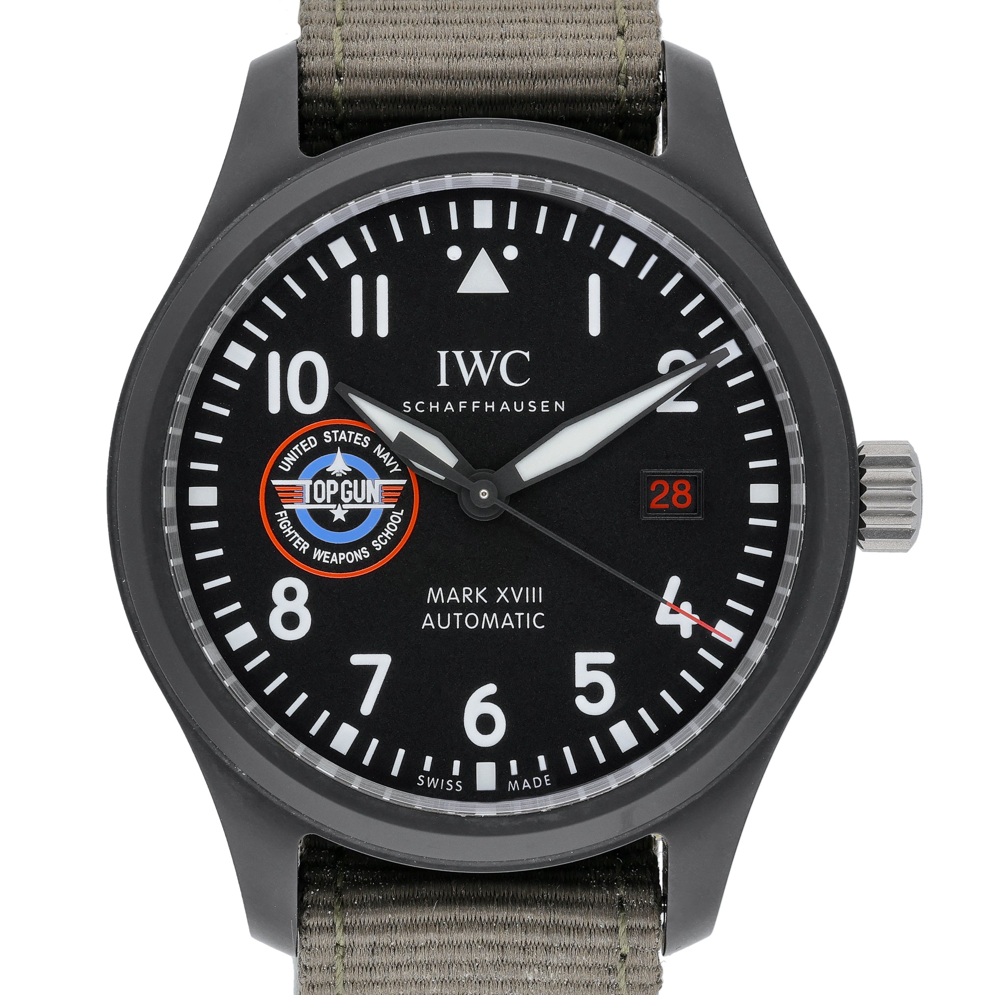IWC Top Gun Pilot Mark XVIII IW324712 with black dial and ceramic case