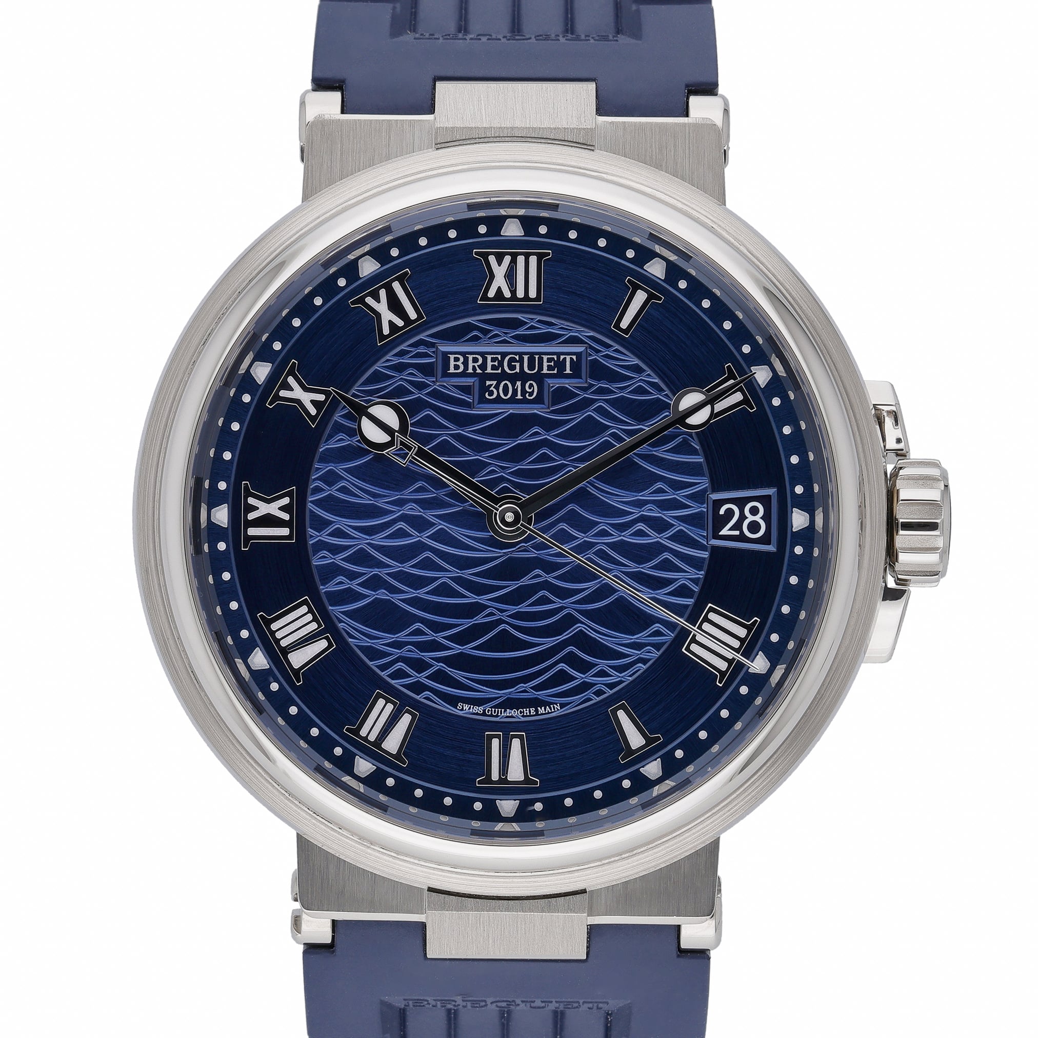 Breguet Marine 5517BBY29ZU with blue dial and 18ct white gold case