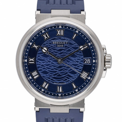 Breguet Marine 5517BBY29ZU with blue dial and 18ct white gold case