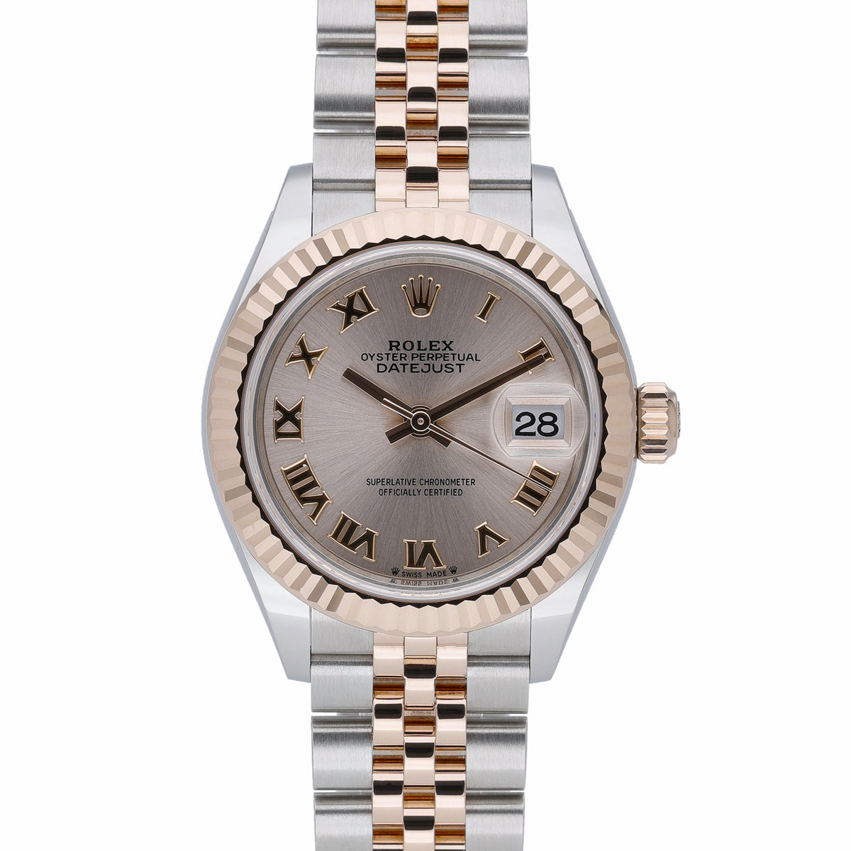 Rolex Datejust 28 279171 with rose dial and steel & rose gold case