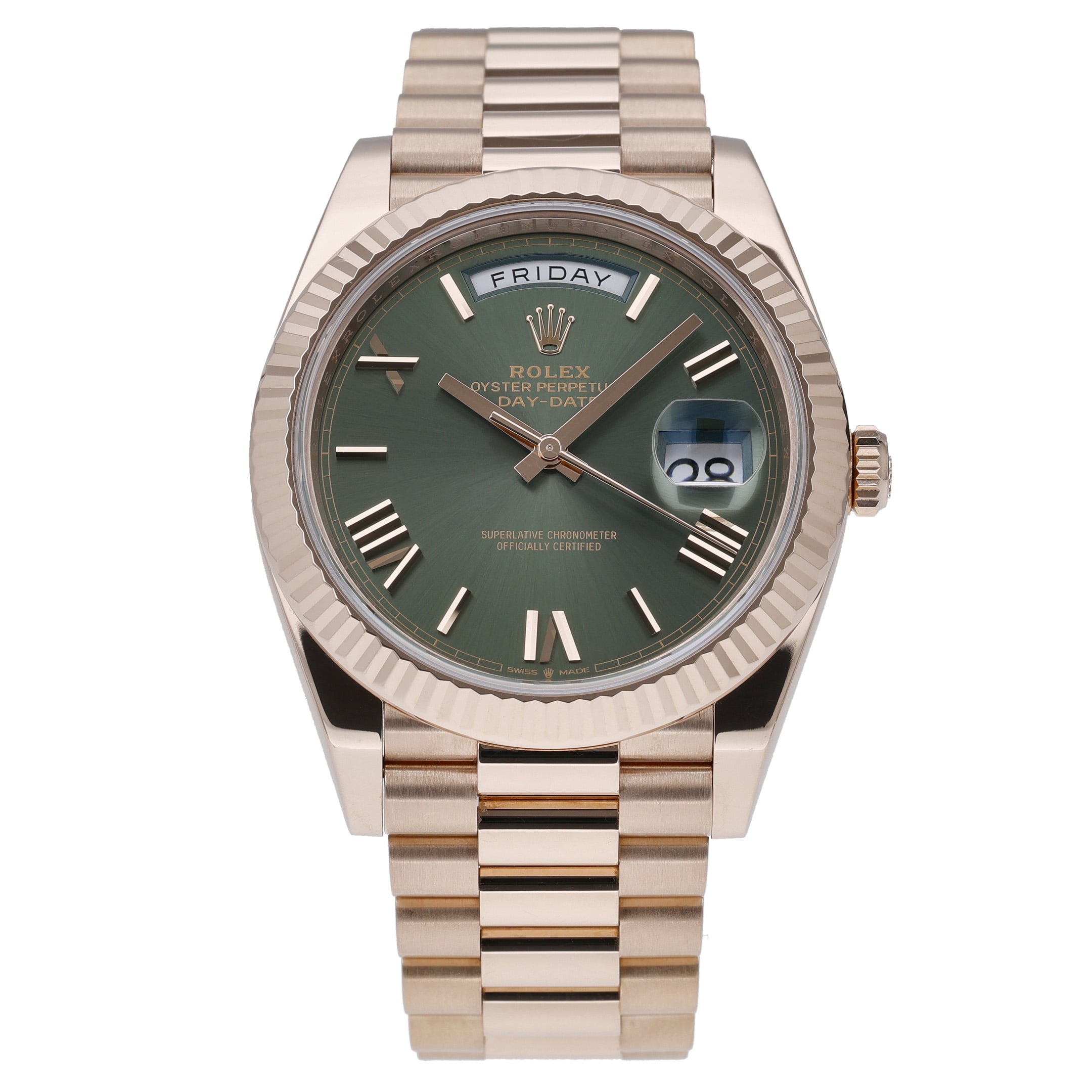 Rolex Day-Date 40 228235 with olive dial and 18ct rose gold case - product image 3