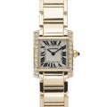 Cartier Tank Francaise 1820 with white dial and 18ct yellow gold case