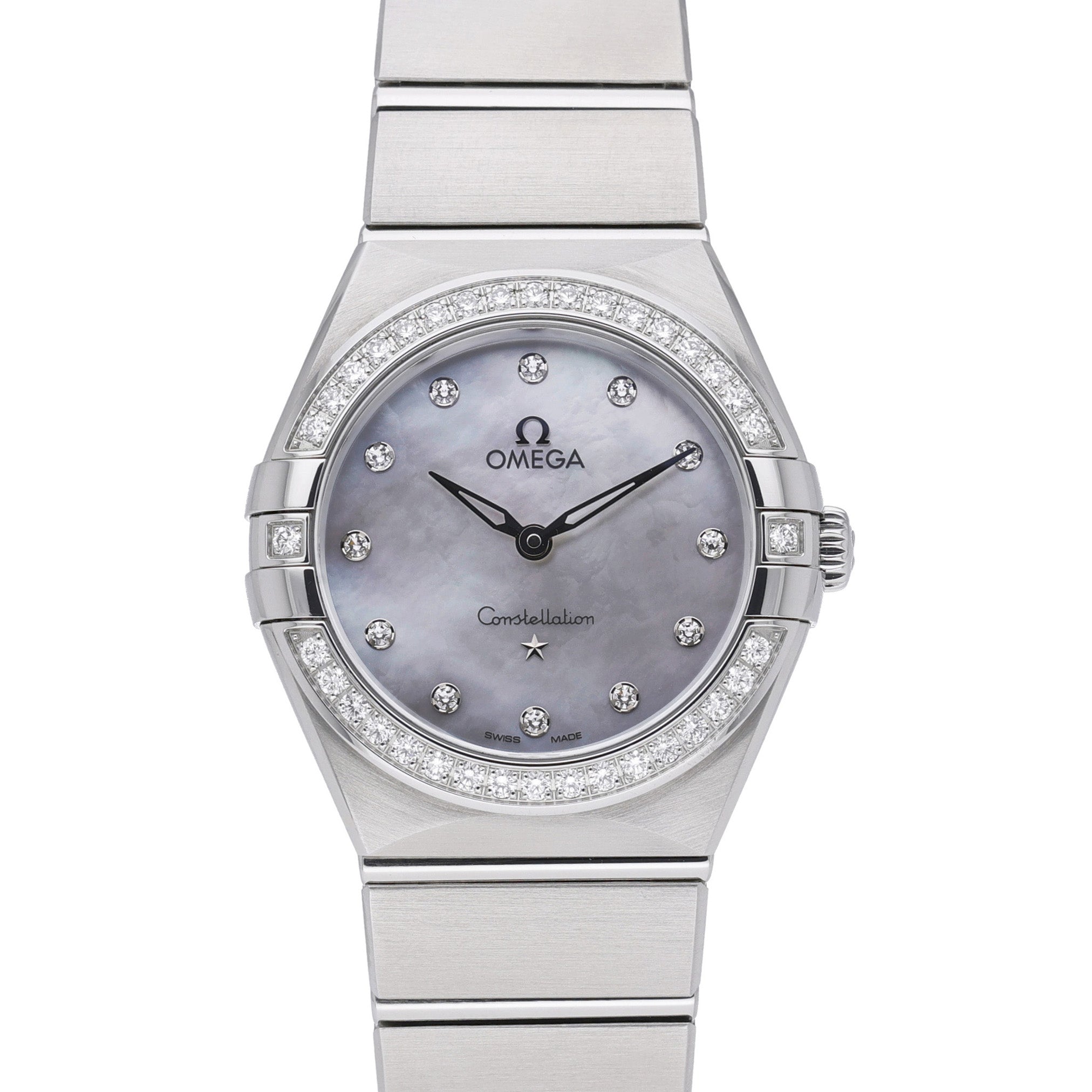 Omega Constellation 13115286055001 with white mop dial and steel case