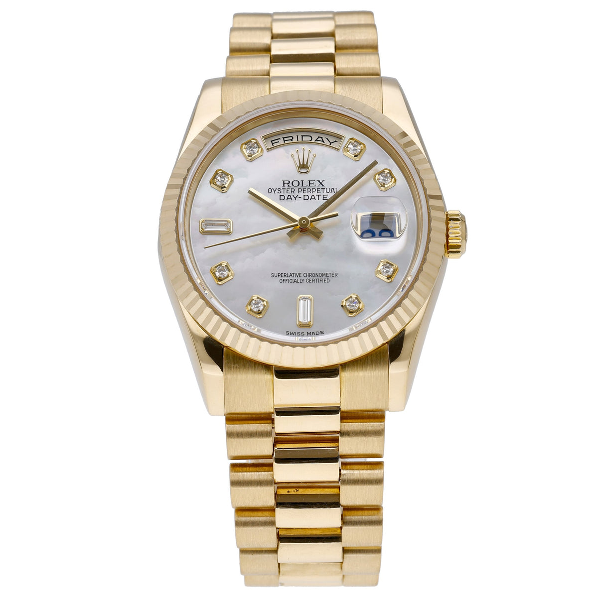Rolex Day-Date 118238 with mother of pearl dial and 18ct yellow gold case - product image 3