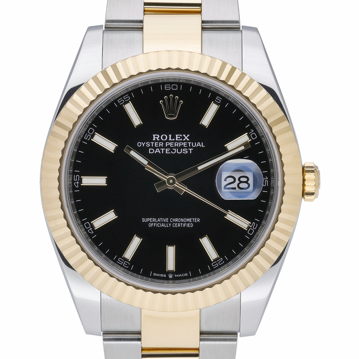 Rolex Datejust 41 126333 with black dial and steel & yellow gold case