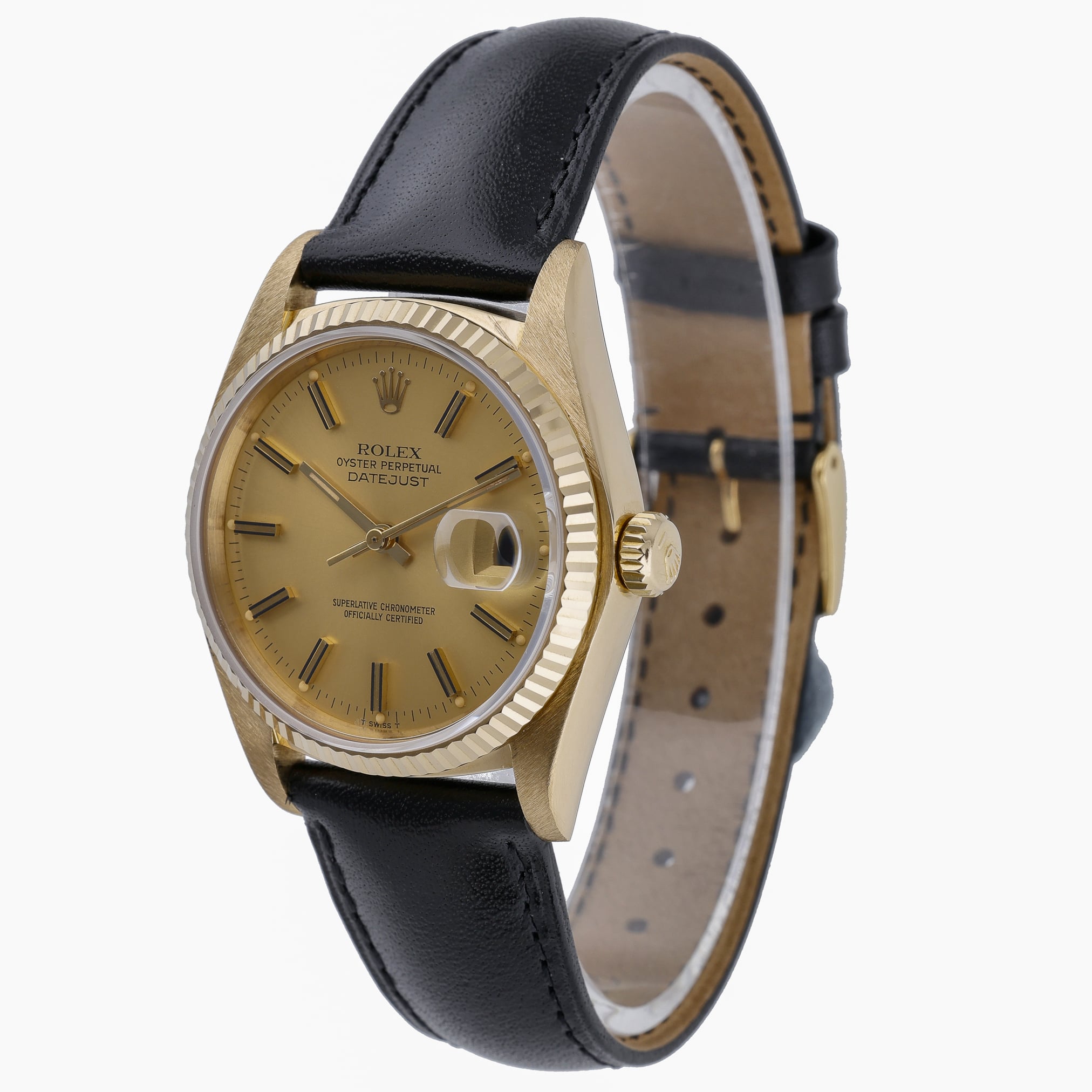 Rolex Datejust 16018 with champagne dial and 18ct yellow gold case - product image 3