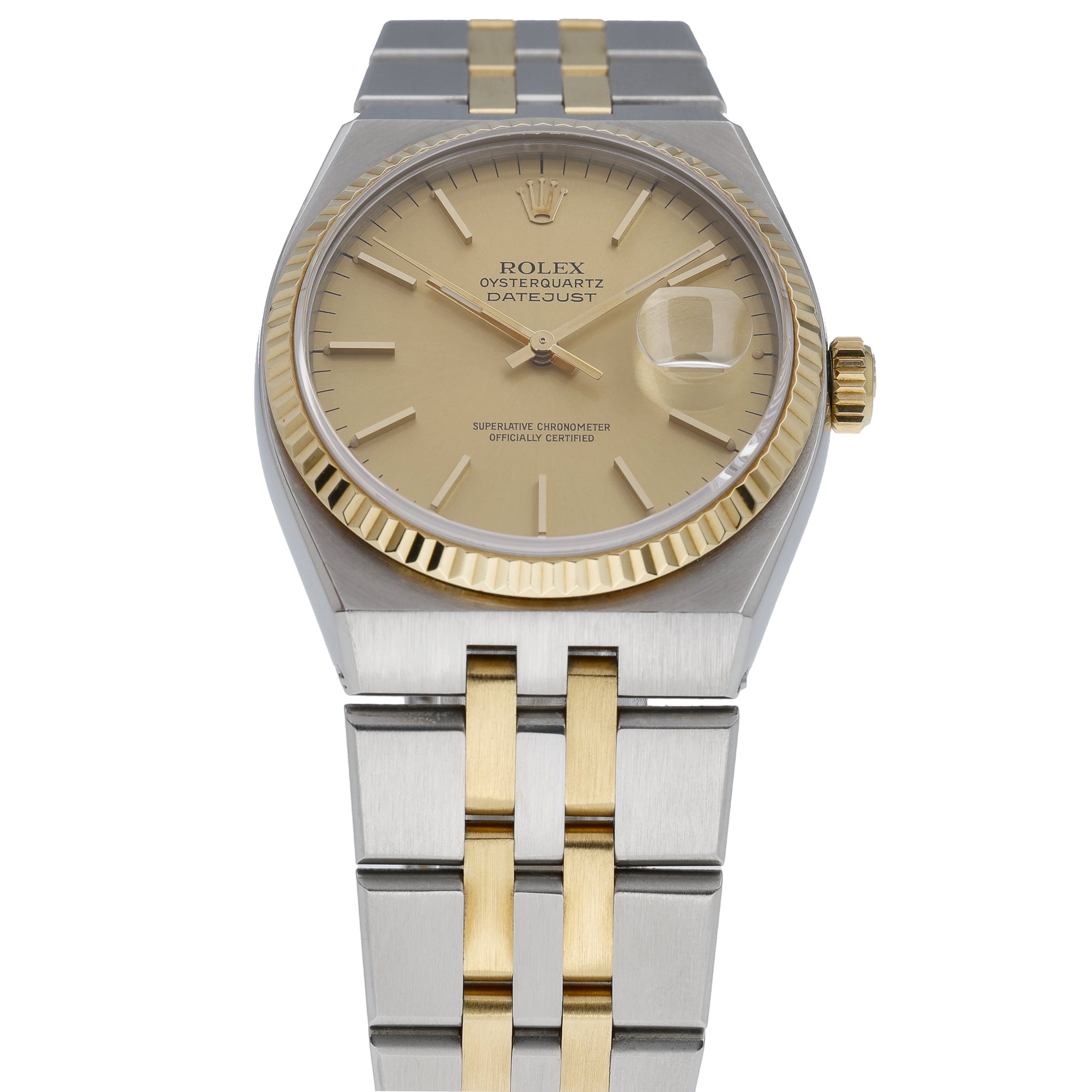 Rolex Oysterquartz 17013 with champagne dial and steel & yellow gold case - product image 2