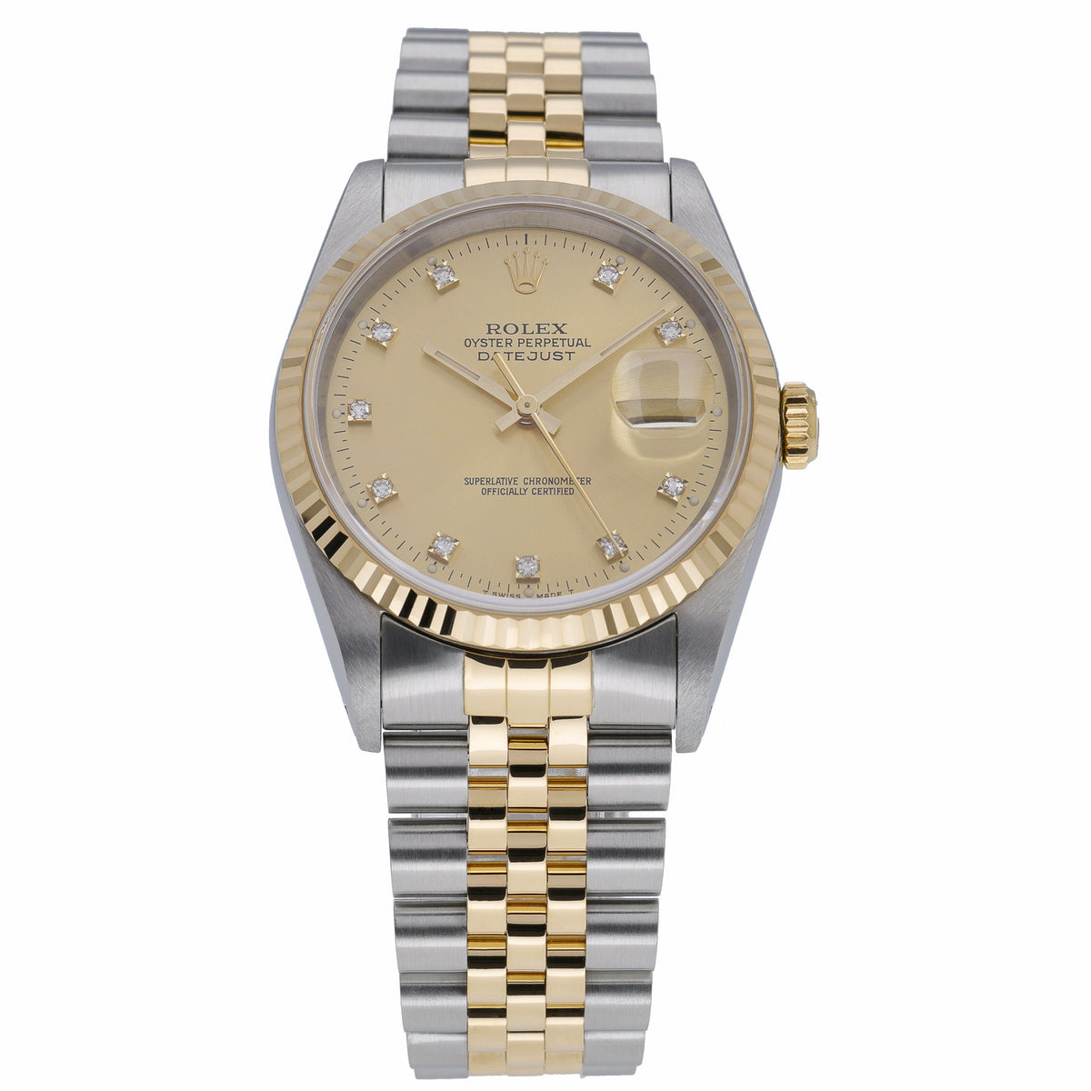 Rolex Datejust 16233 with champagne dial and steel & yellow gold case - product image 2