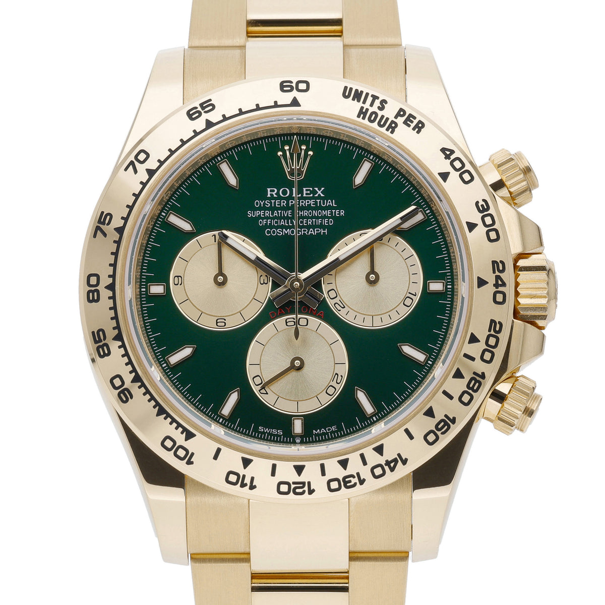 Rolex Daytona 126508 with green dial and 18ct yellow gold case