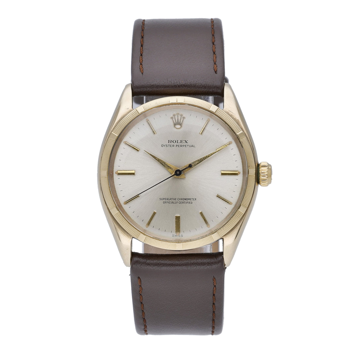 Rolex Oyster Perpetual 1003 with silver dial and 9ct yellow gold case - product image 2