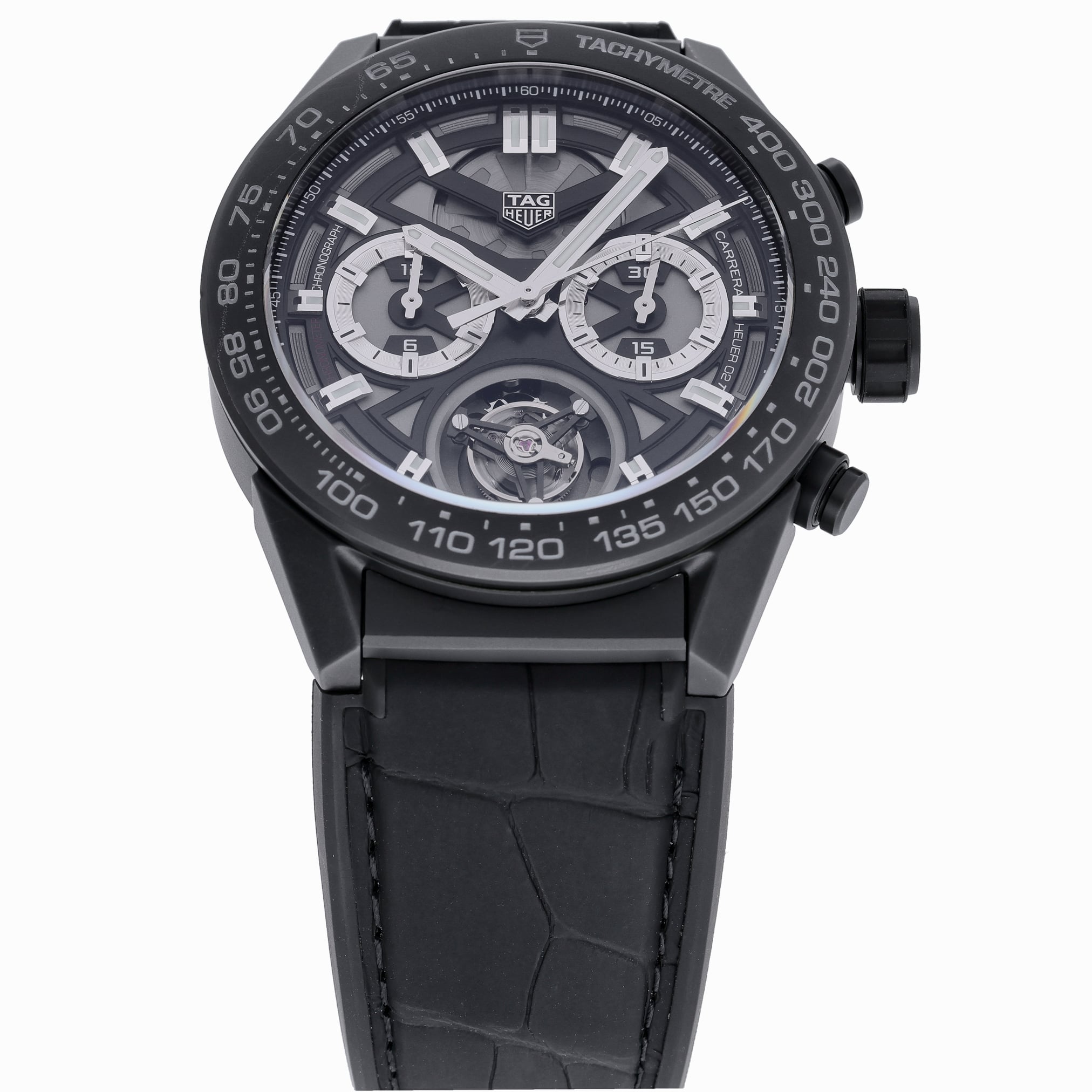 Tag Heuer Carrera 02T Tourbillon Chronograph CAR5A90.FC6415 with black dial and ceramic case - product image 2