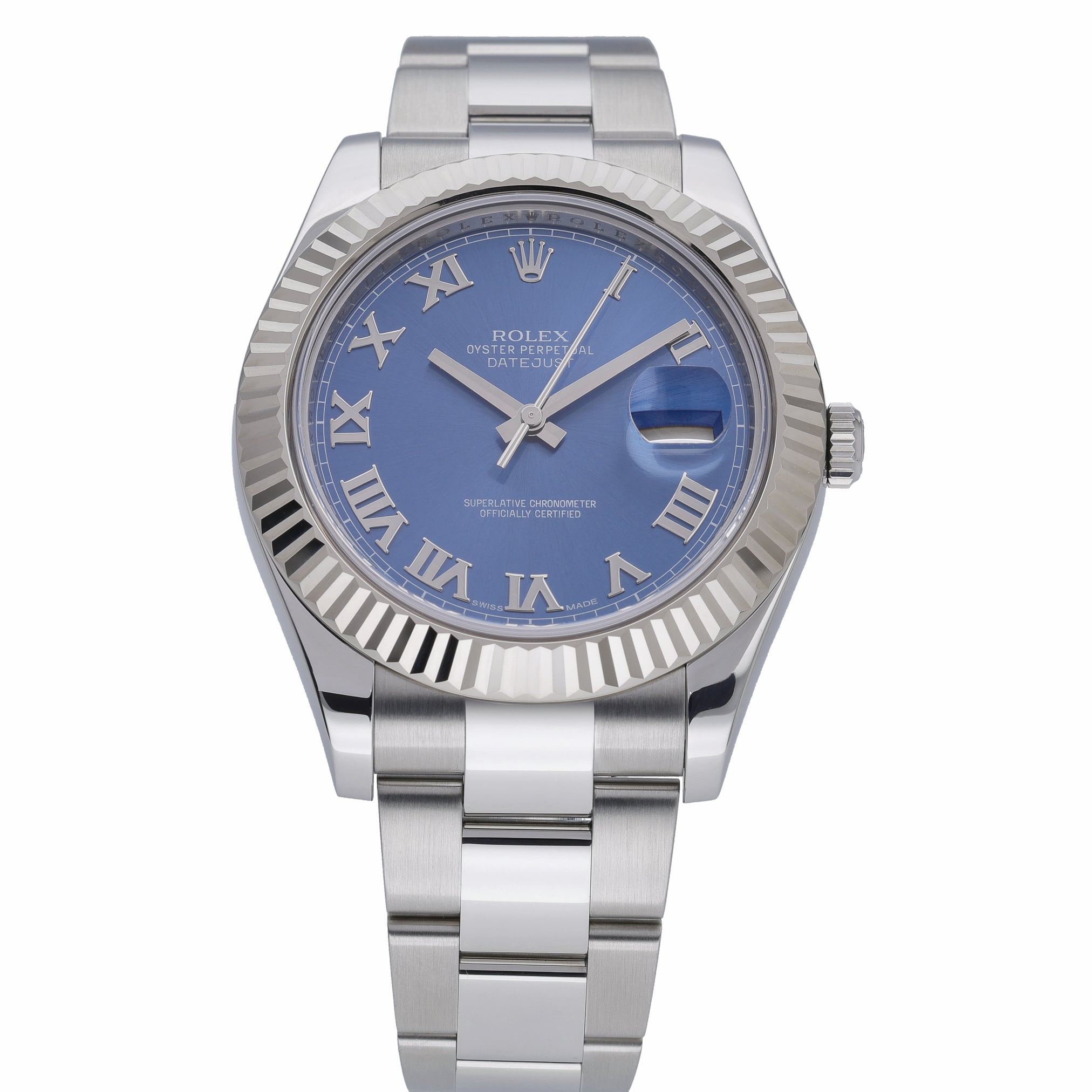 Rolex Datejust II 116334 with blue dial and steel & white gold case - product image 2