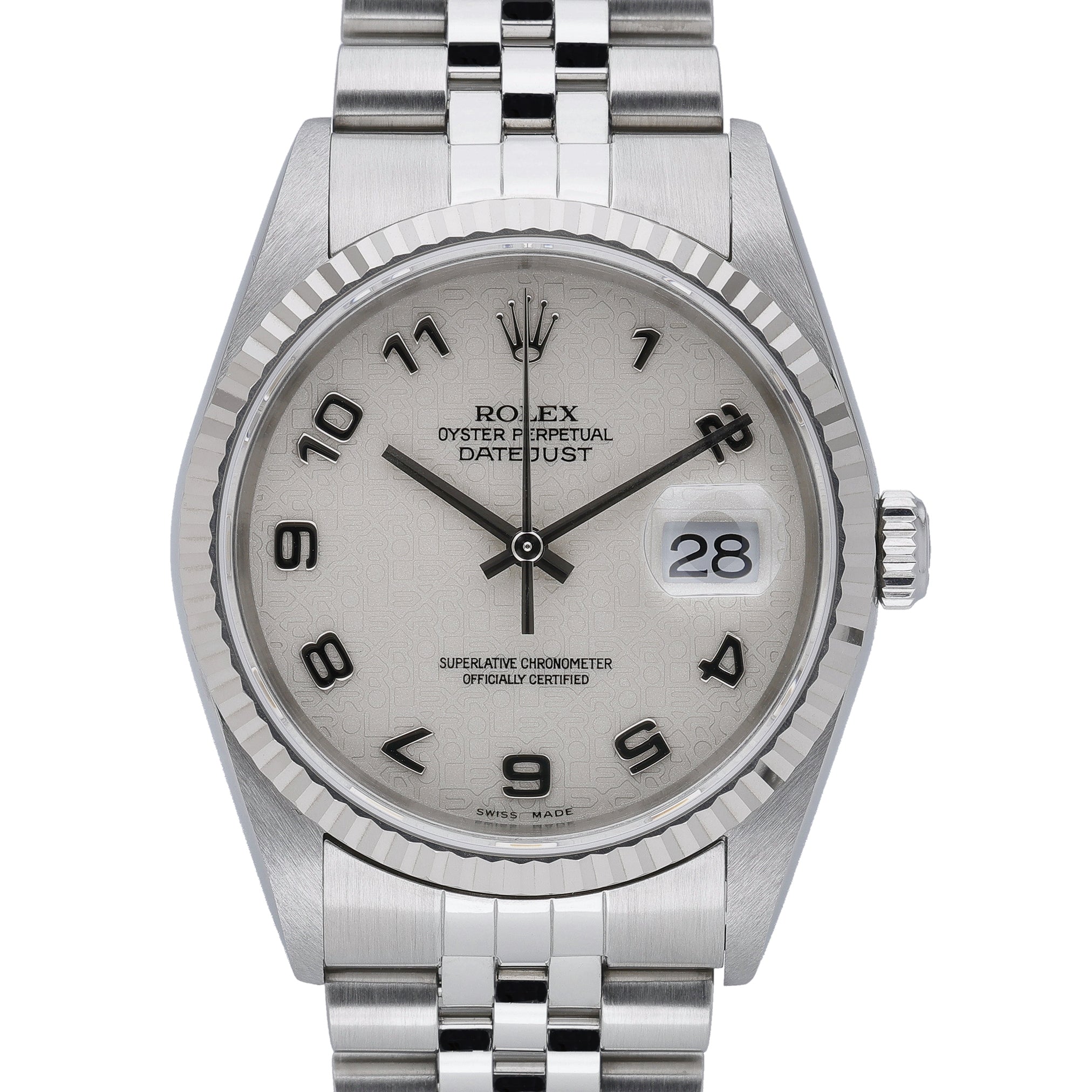 Rolex Datejust 16234 with white dial and steel & white gold case