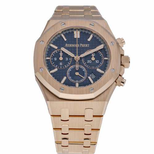 Audemars Piguet Royal Oak Chronograph 26715OR.OO.1356OR.01 with blue dial and 18ct rose gold case - product image 2