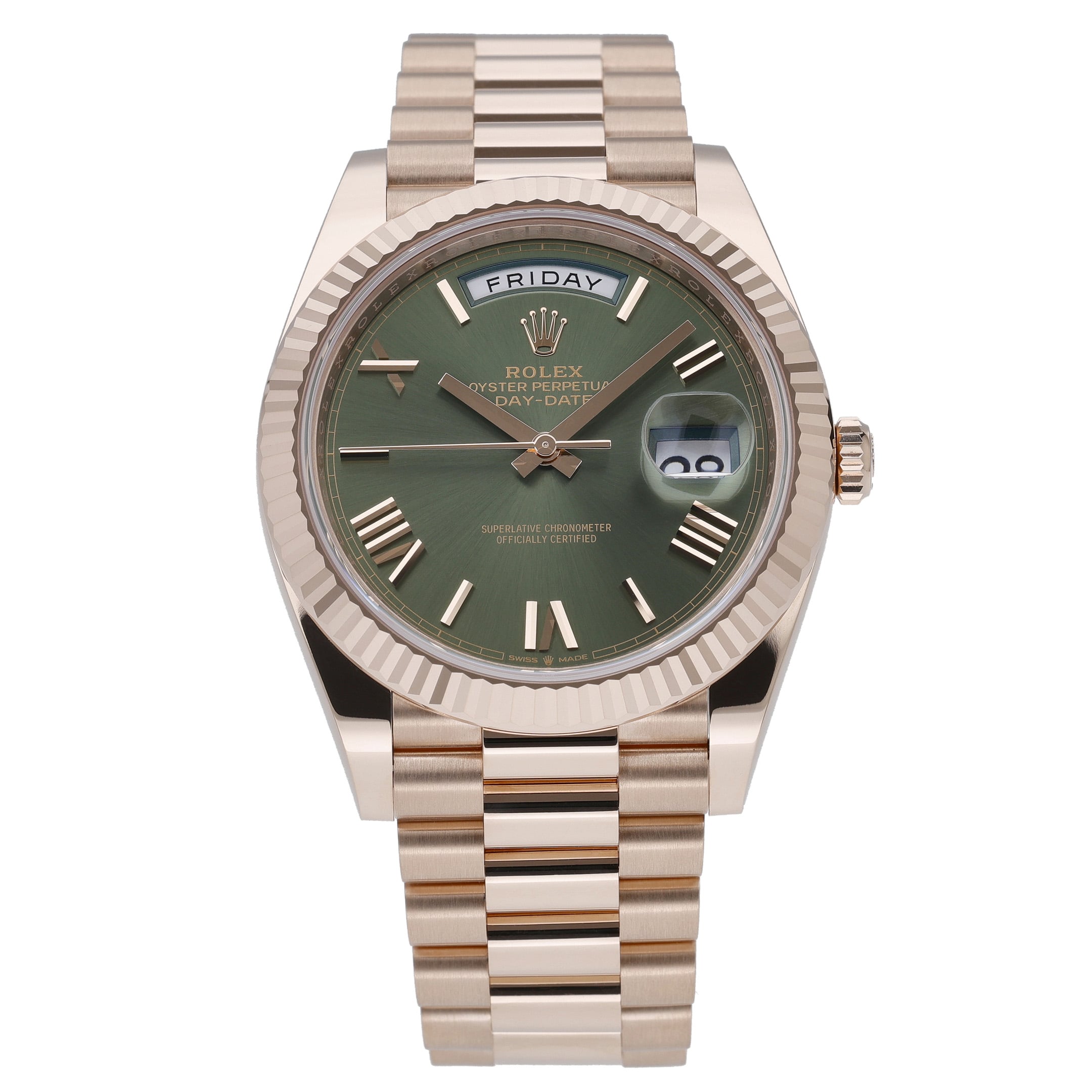 Rolex Day-Date 40 228235 with olive green dial and 18ct rose gold case - product image 3