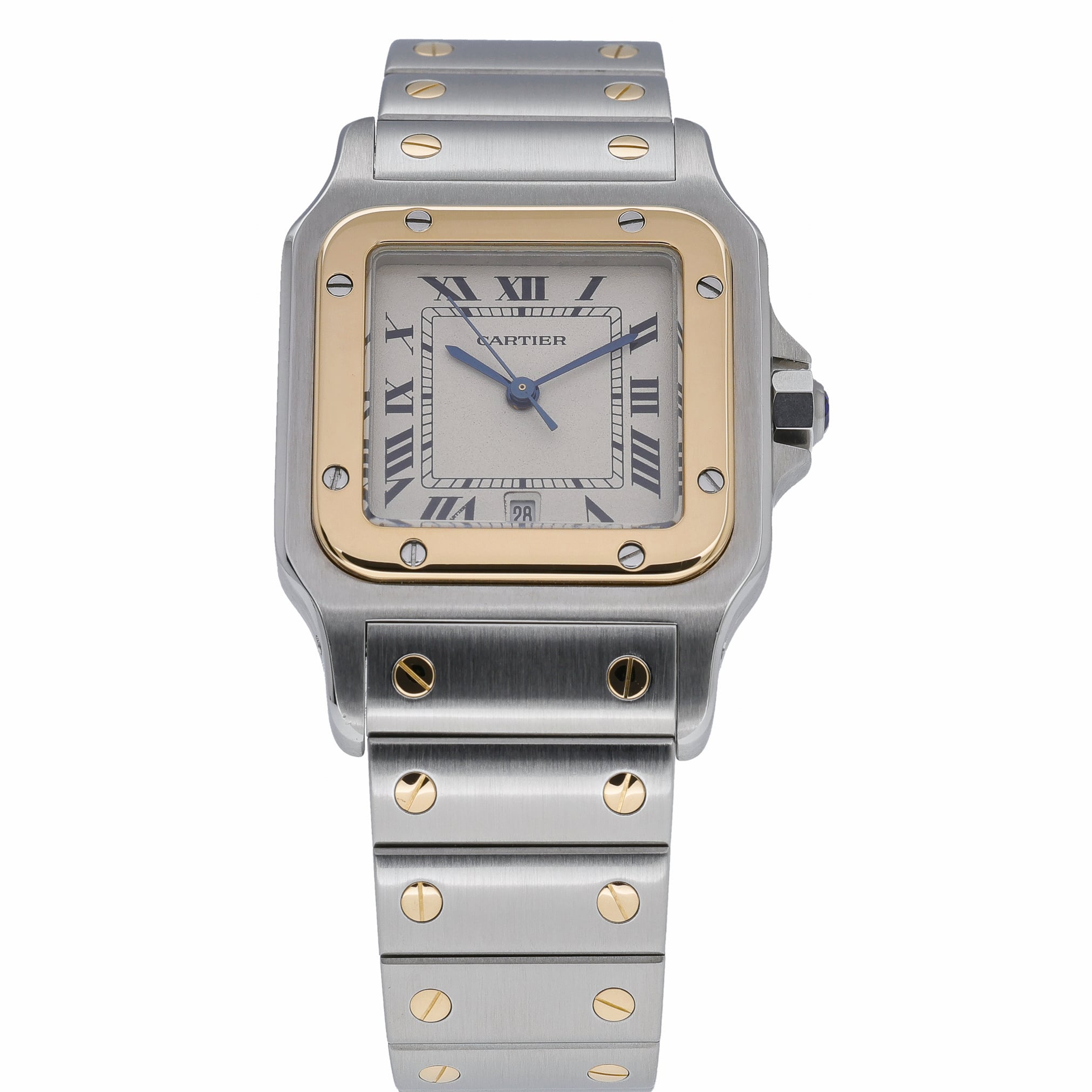 Cartier Santos Galbee 1566 with white dial and steel & yellow gold case - product image 2