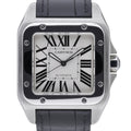 Cartier Santos 100 2656 with white dial and steel case