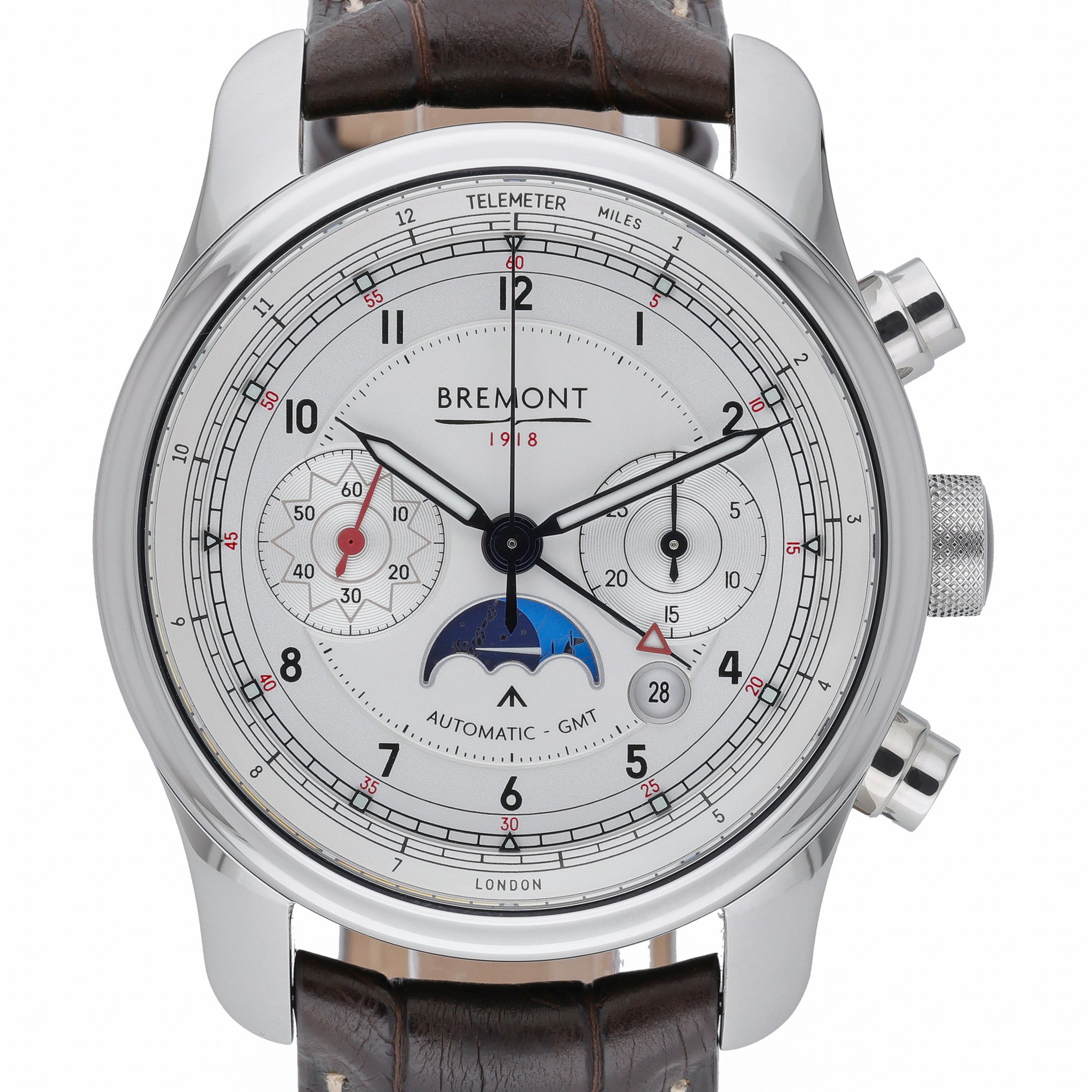 Bremont 1918 Star Legacy Automatic Chronograph 1918 with white dial and steel case