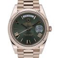 Rolex Day-Date 40 228235 with olive dial and 18ct rose gold case