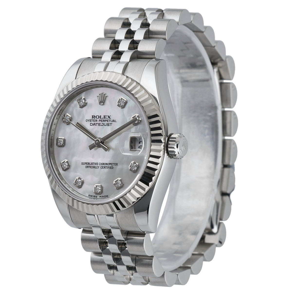 Rolex Datejust 178274 with white mop dial and steel & white gold case - product image 3
