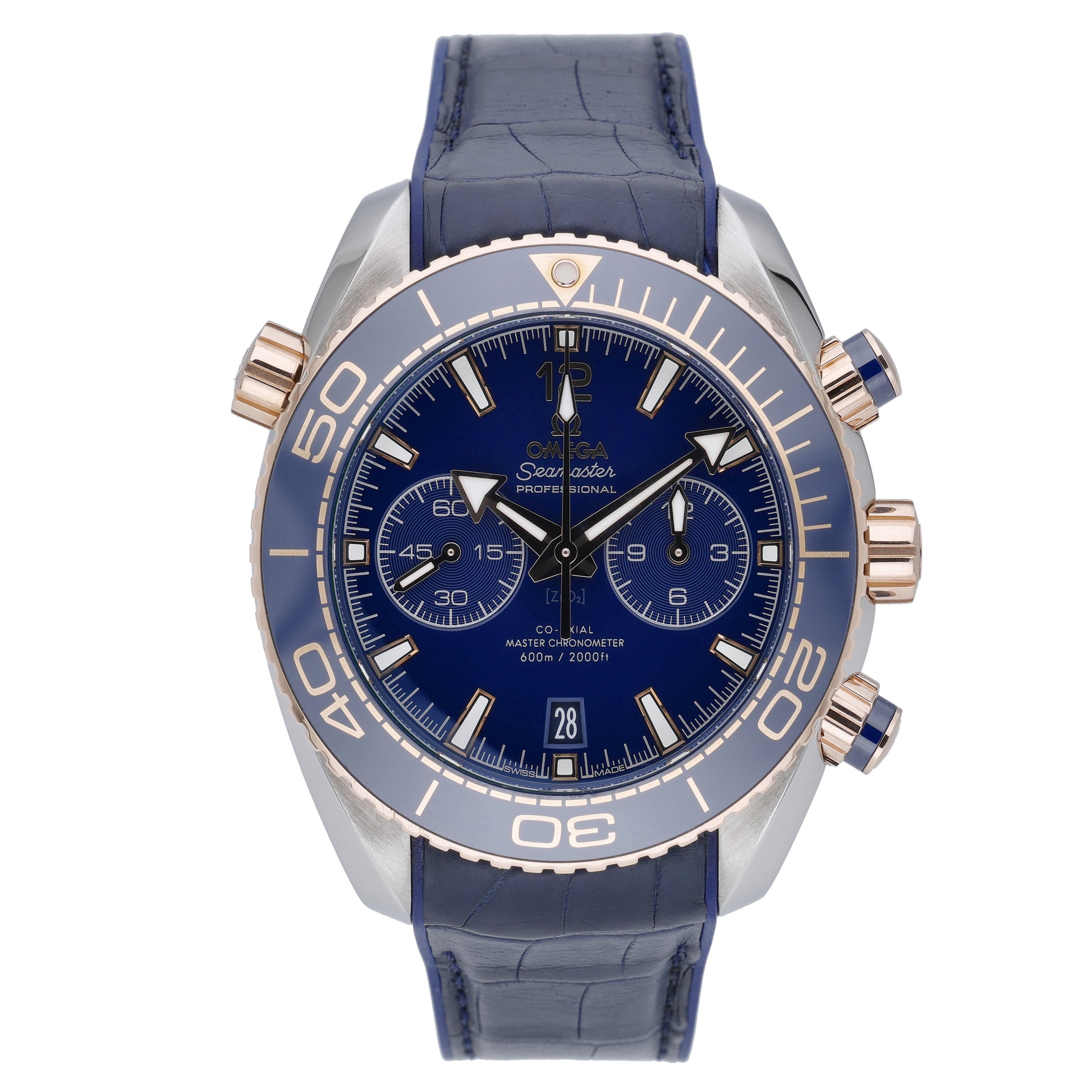 Omega Seamaster Planet Ocean Chronograph 215.23.46.51.03.001 with blue dial and steel & rose gold case - product image 2