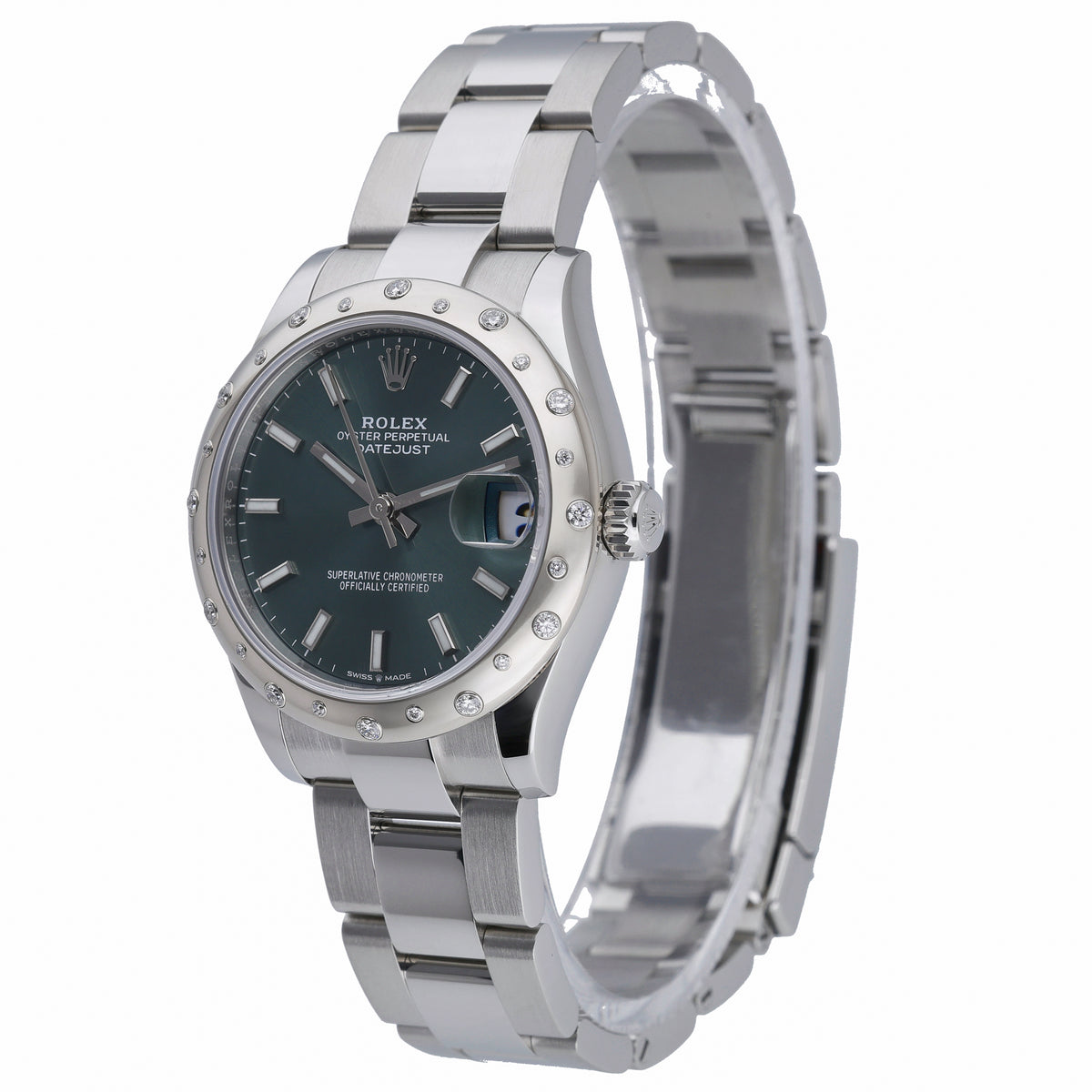 Rolex Datejust 278344RBR with green dial and oystersteel and white gold case - product image 3