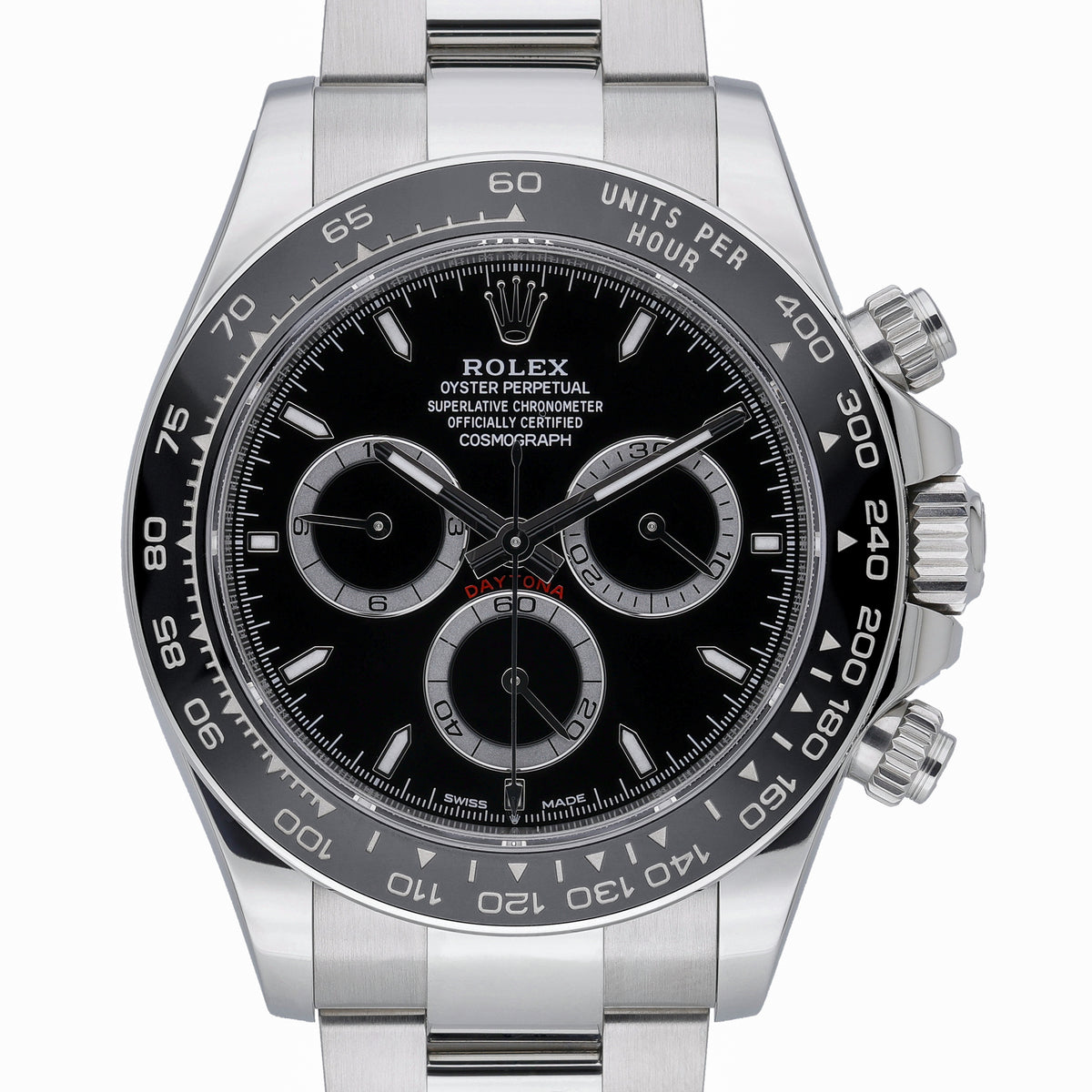 Rolex Daytona 126500LN with black dial and oystersteel case