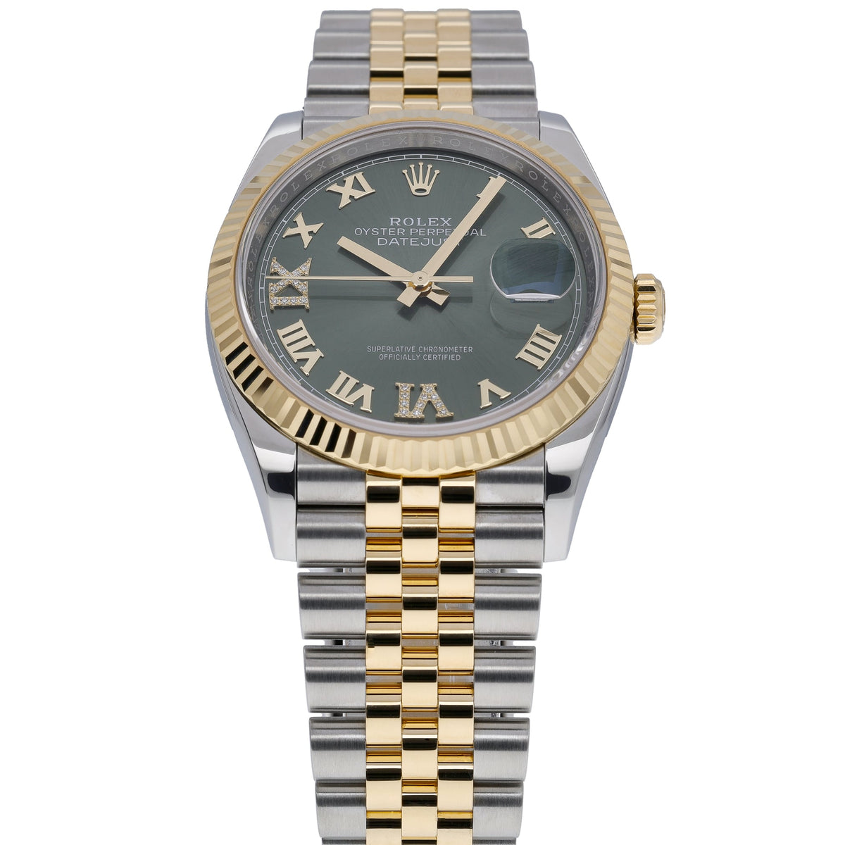 Rolex Datejust 126233 with green dial and steel & yellow gold case - product image 2
