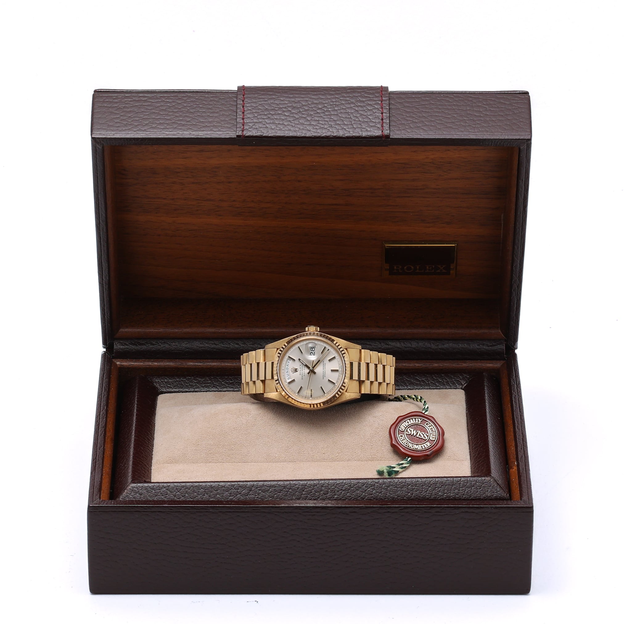 Rolex Day-Date 1803 with silver dial and 18ct yellow gold case