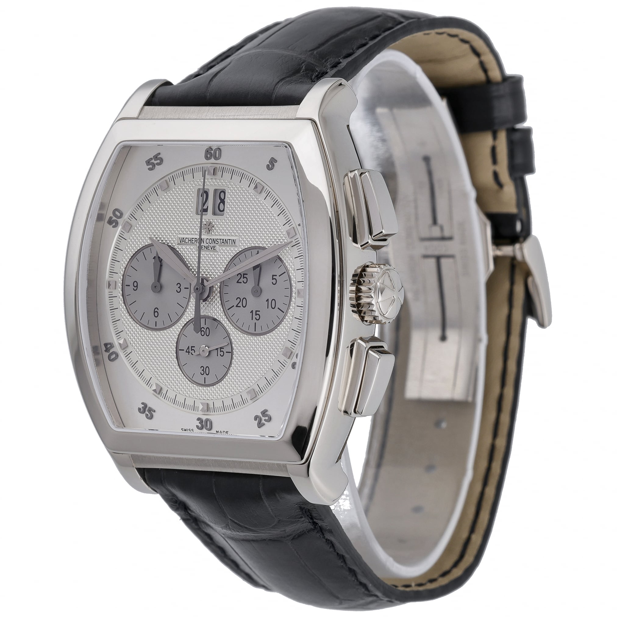Vacheron Constantin Tonneau Chronograph 49180/000G with silver dial and 18ct white gold case - product image 3