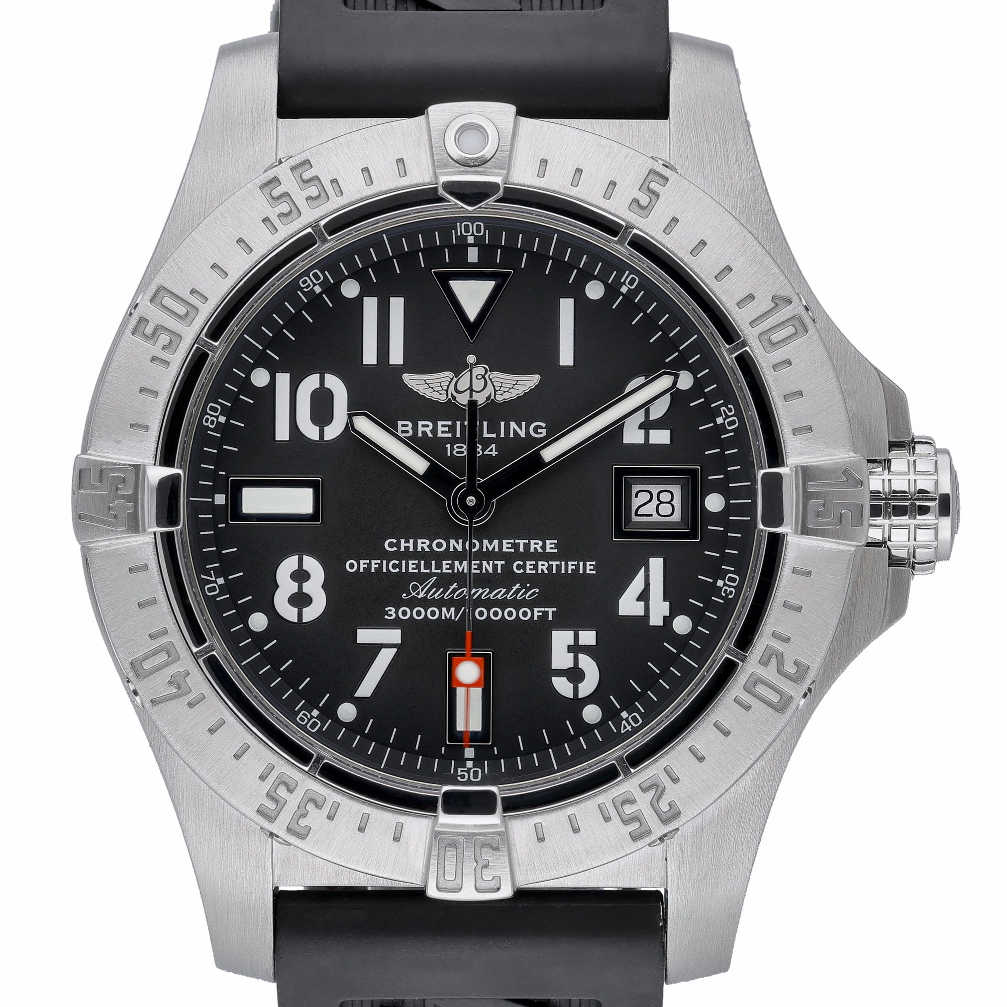 Breitling Avenger Seawolf A17330 with black dial and steel case