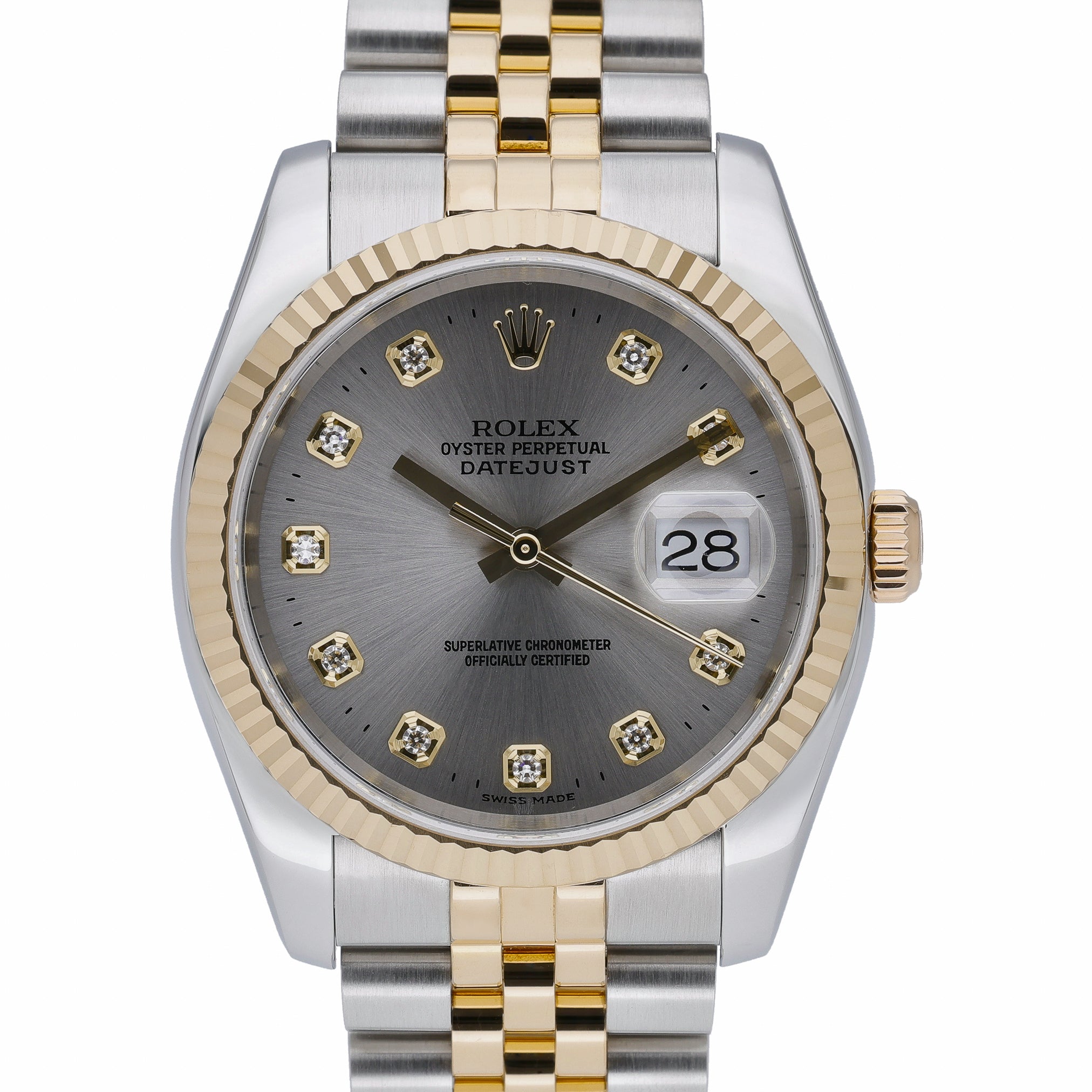 Rolex Datejust 116233 with silver dial and steel & yellow gold case