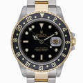 Rolex GMT-Master II 16713 with black dial and steel & yellow gold case