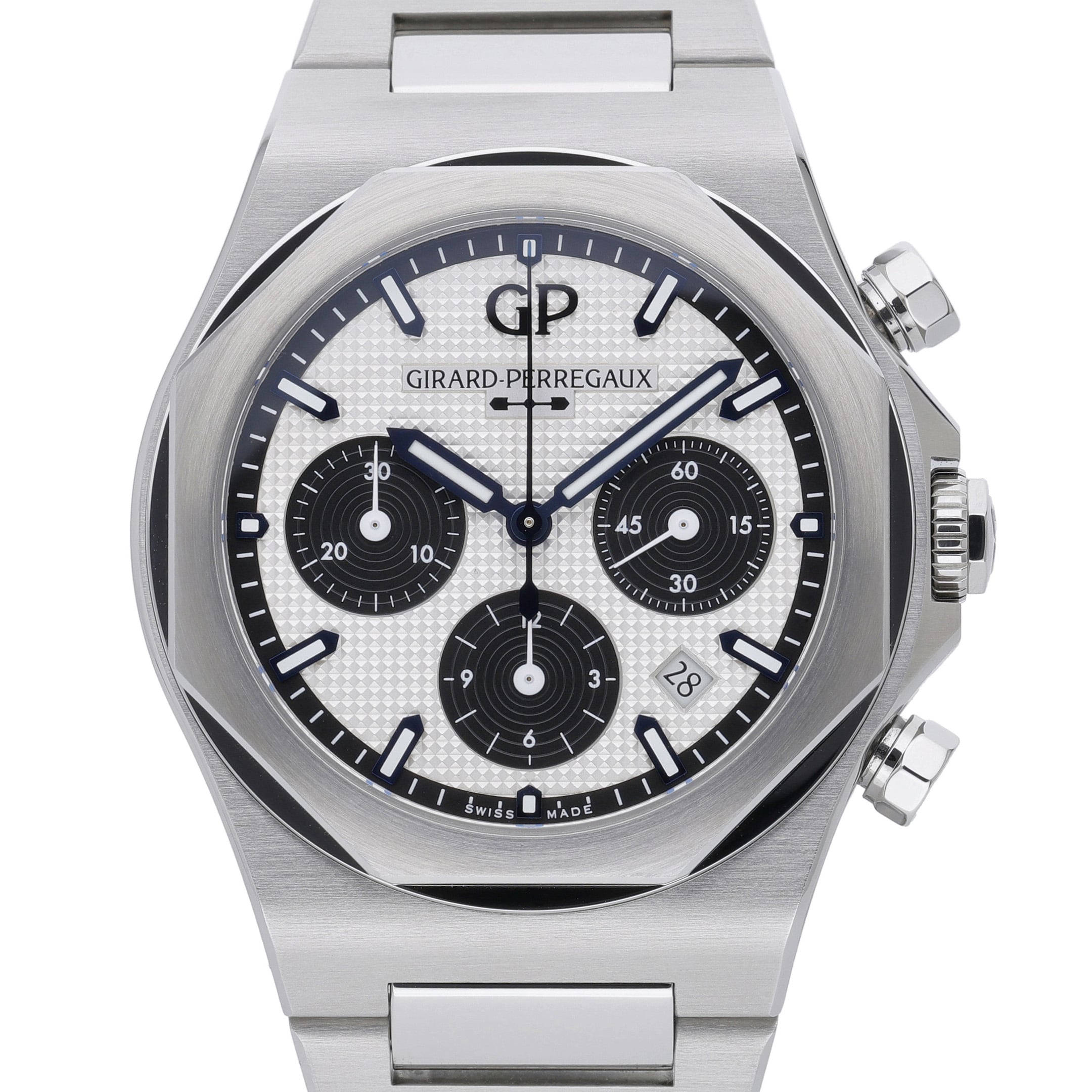 Girard-Perregaux Laureato 81020-11-131-11A with silver dial and steel case