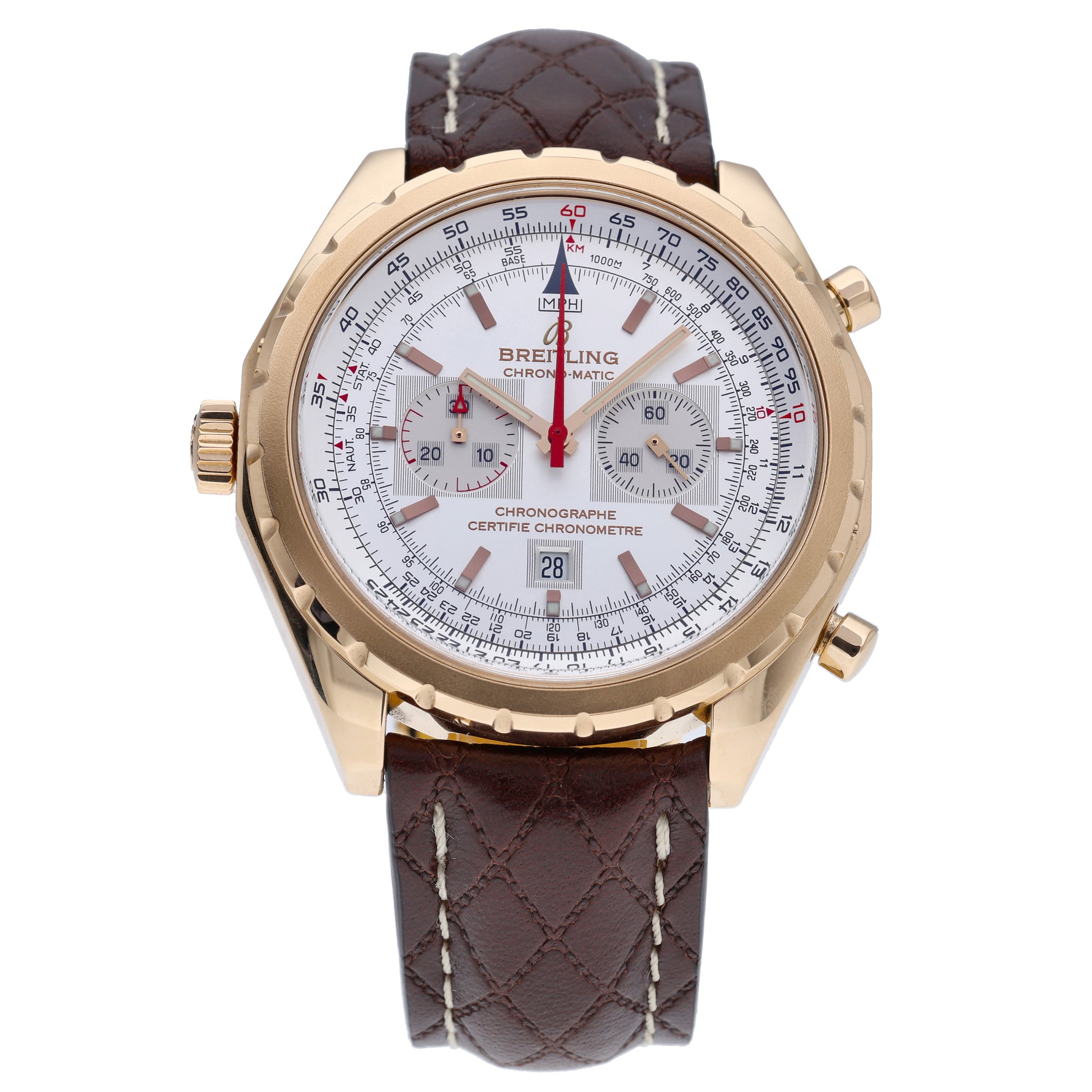 Breitling Chrono-Matic H42360 with silver dial and 18ct rose gold case - product image 3