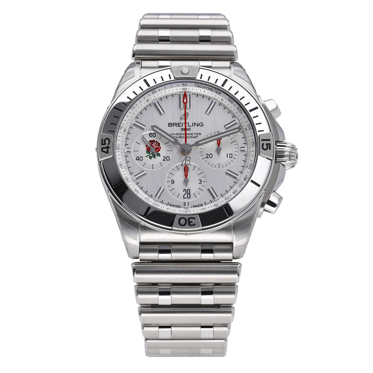 Breitling Six Nations England Limited Edition AB0134 with silver dial and steel case - product image 3