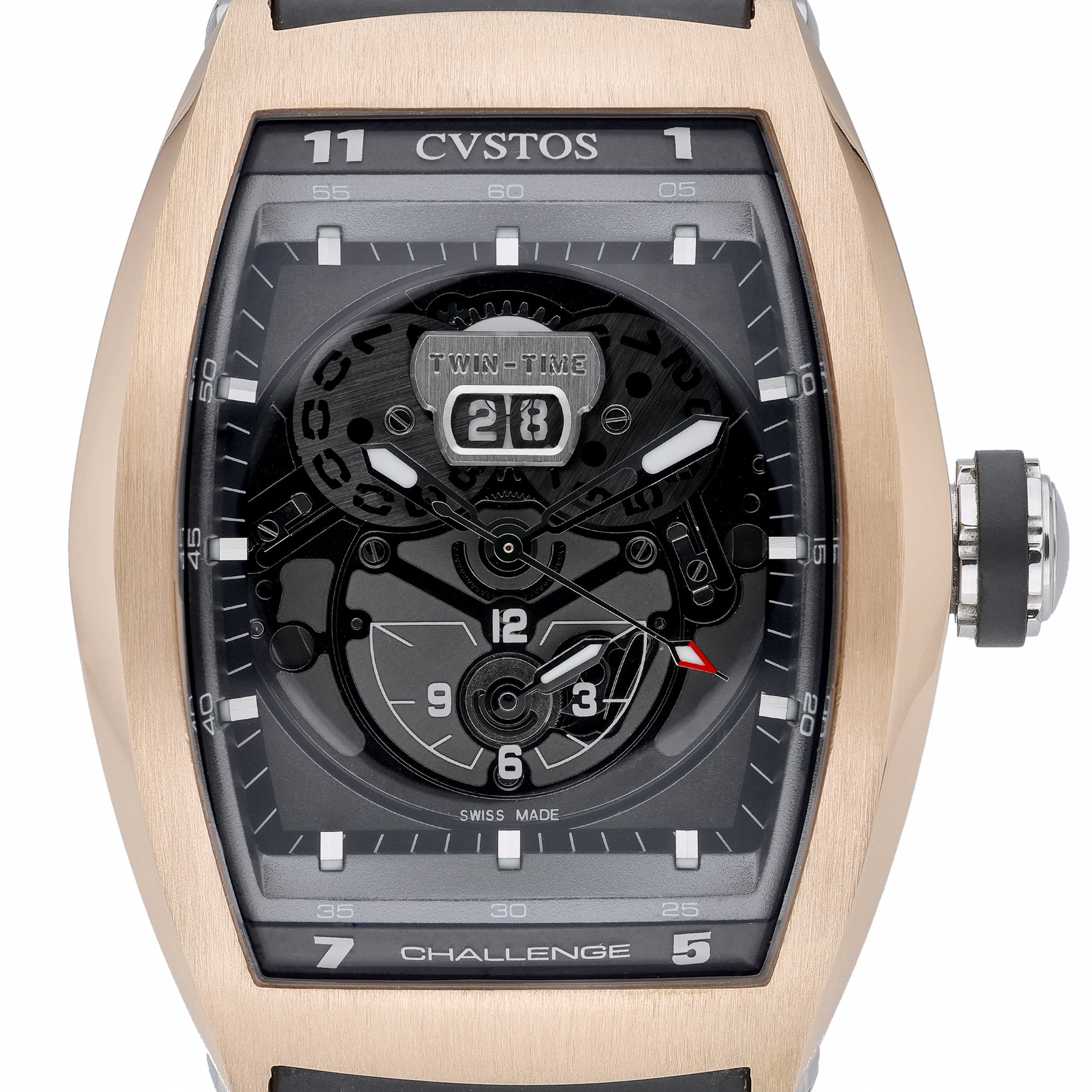 Cvstos Challenge Twin Time 301RG with grey dial and 18ct rose gold case